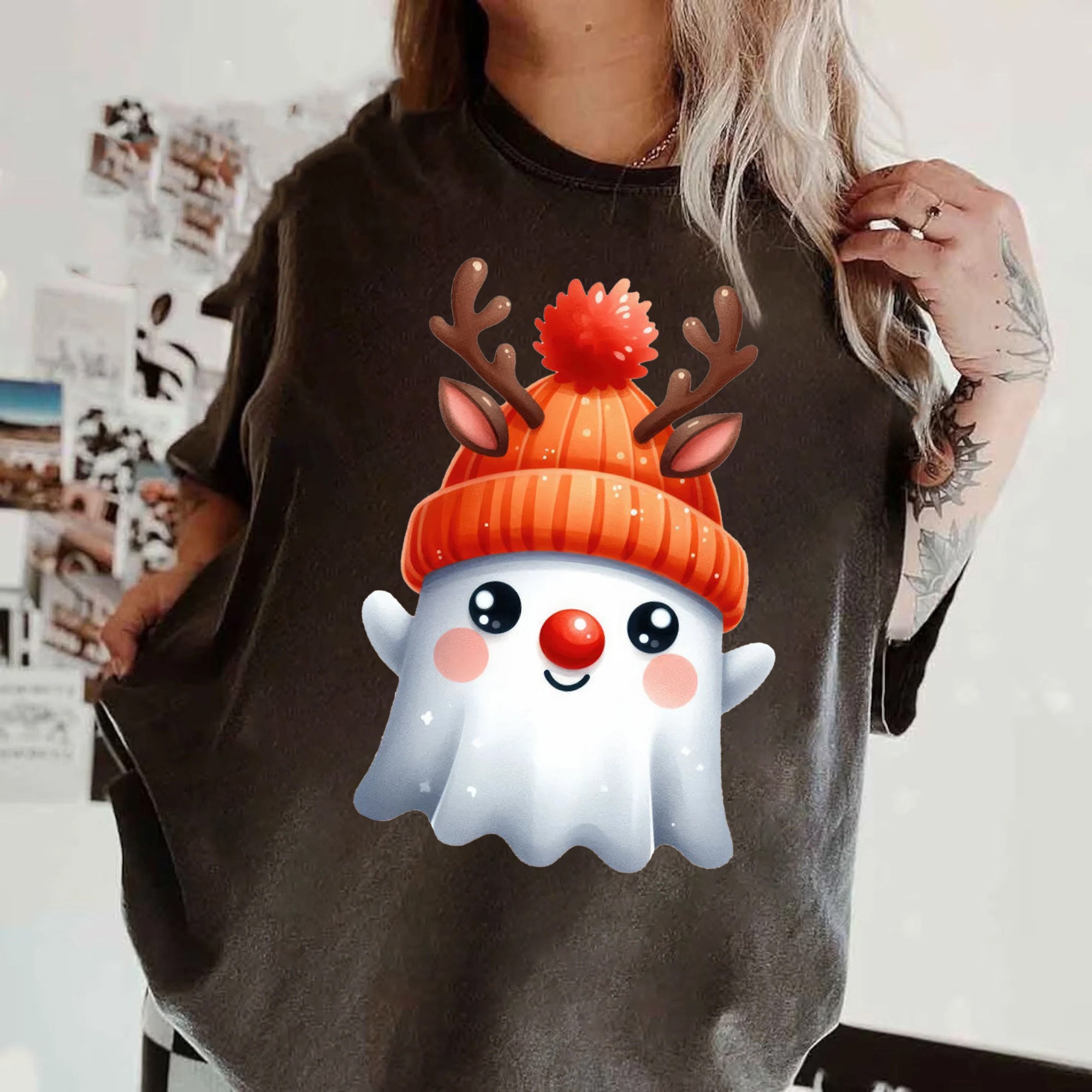 Halloween Ghost Shirt, Cute Ghost Shirt, Womens Halloween Shirt, Cute Fall Shirt, Spooky Season Shirt HW2507 14