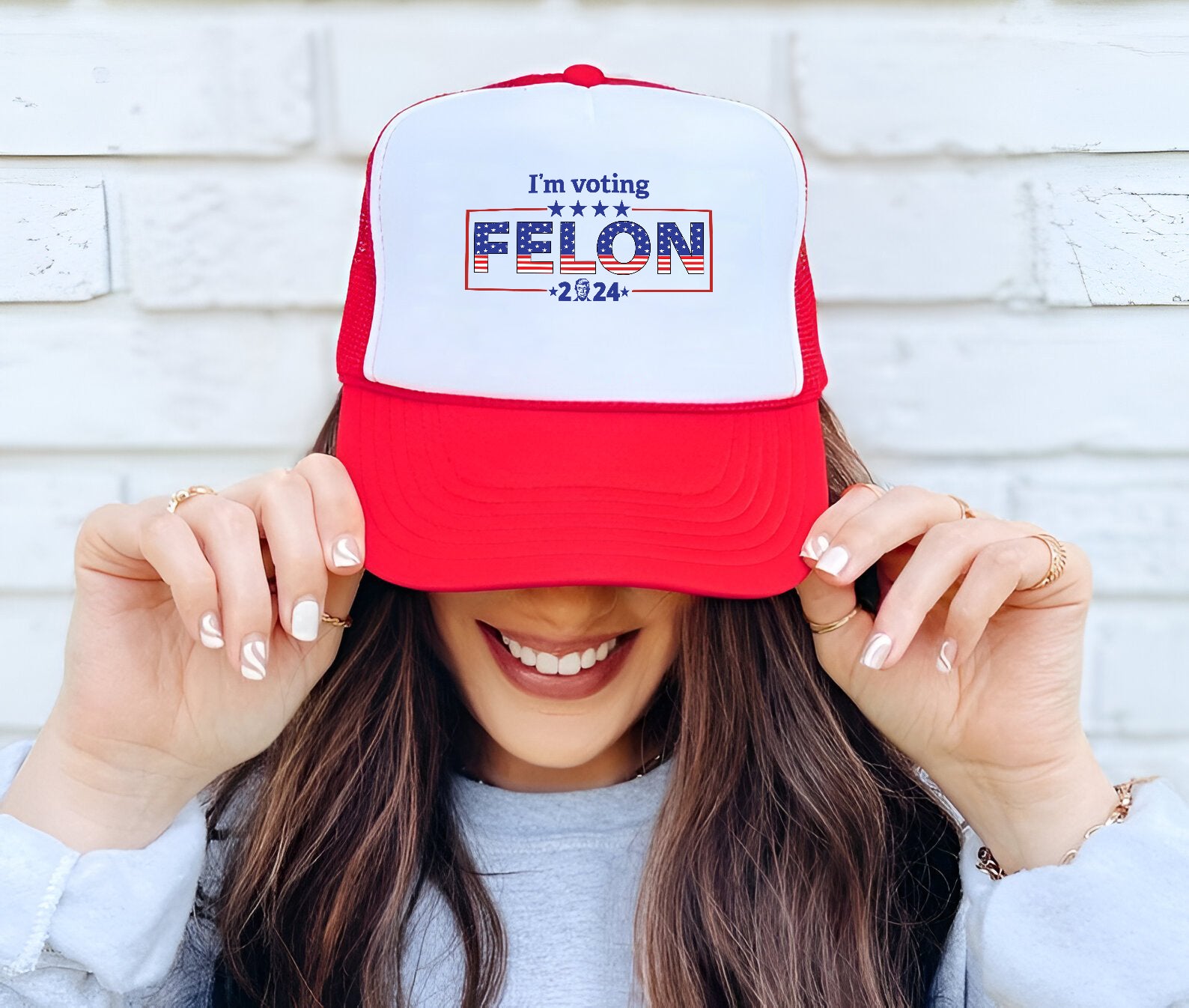 Voting For The Felon 24 Embroidered Hat Trucker Hat #41 Tu4