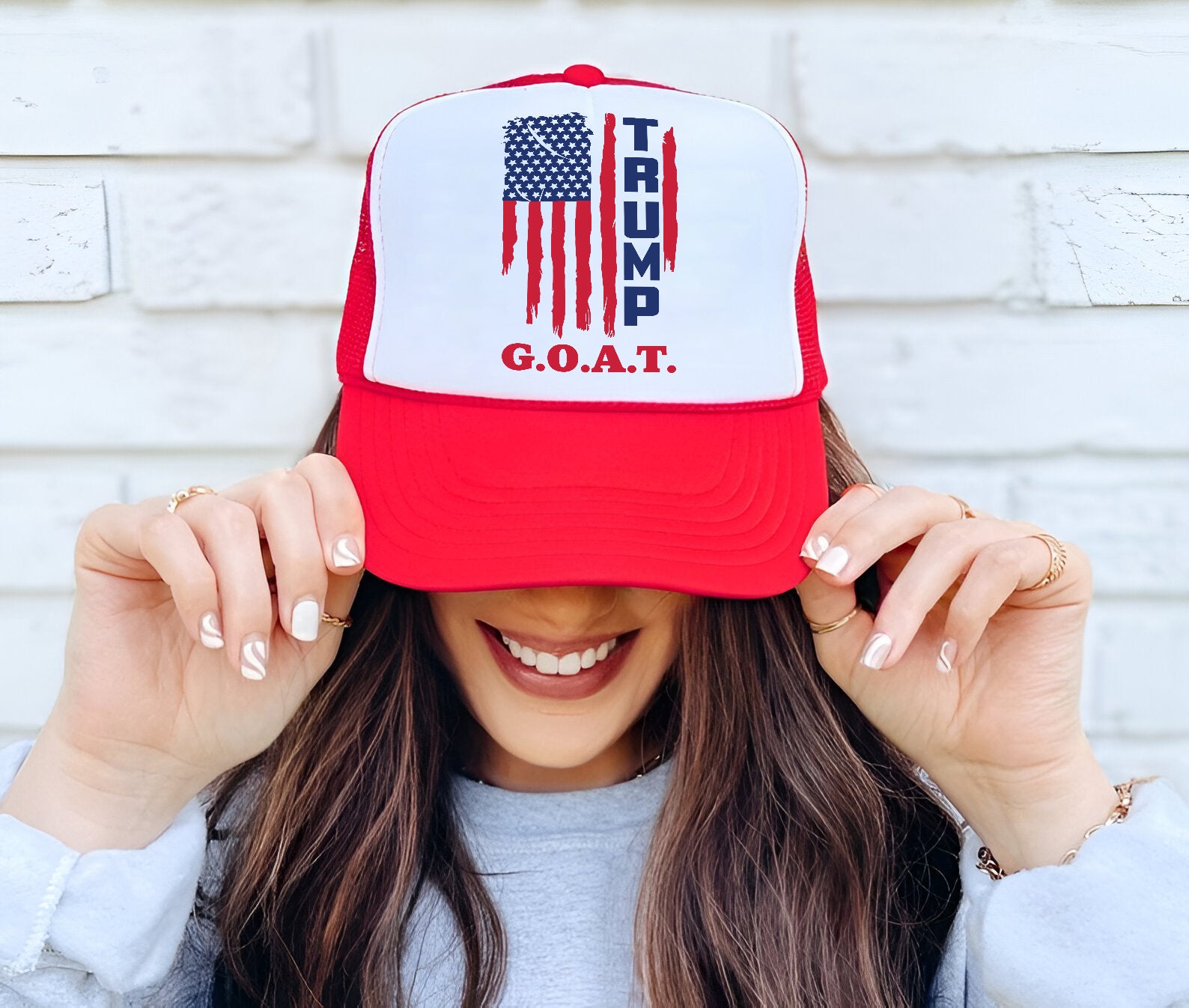 Trump Goat Embroidered Hat Trucker Hat #8 Tu4