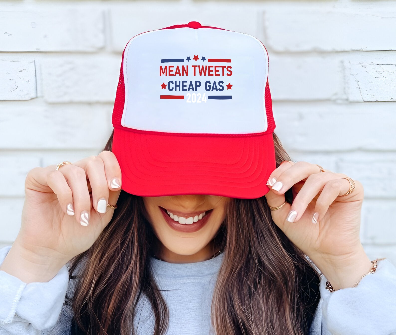 Mean Tweets Cheap Gas Embroidered Hat Trucker Hat #22 Tu4