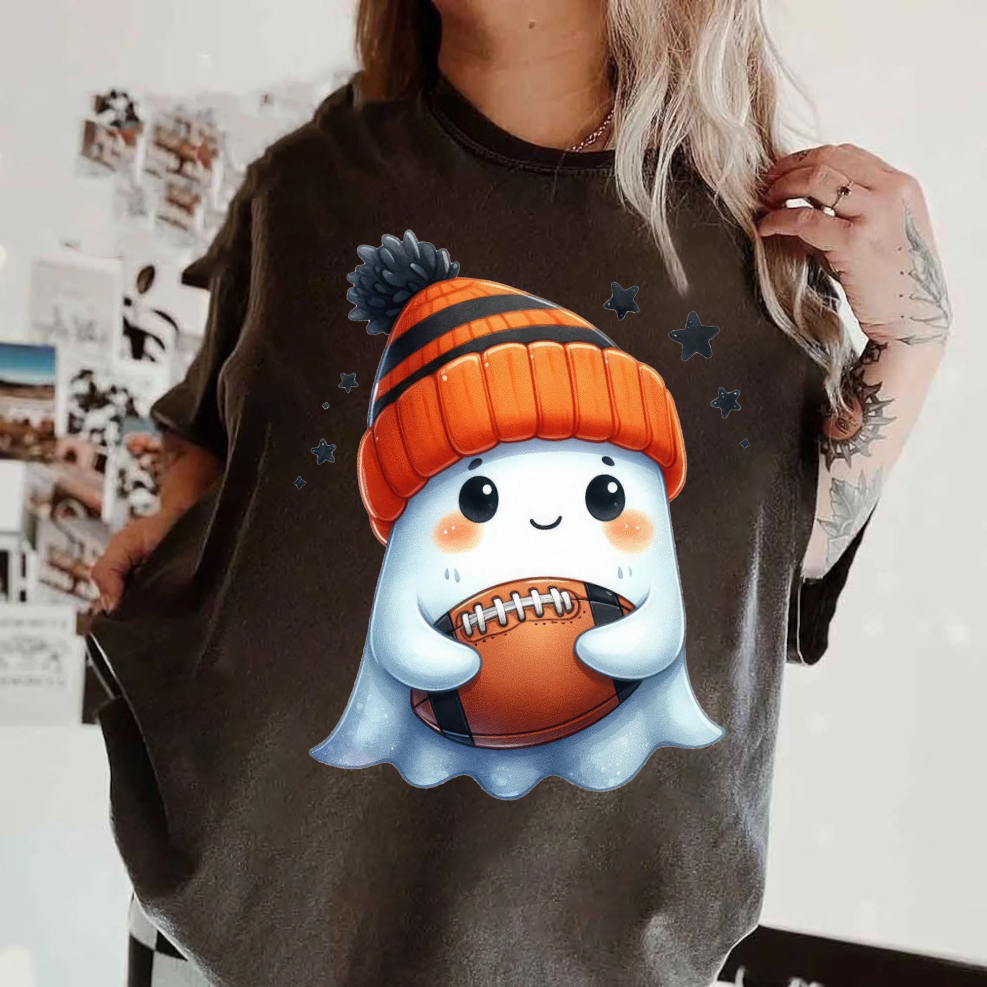 Halloween Ghost Shirt, Cute Ghost Shirt, Womens Halloween Shirt, Cute Fall Shirt, Spooky Season Shirt HW2507 19