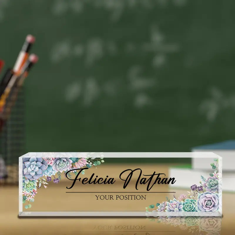 Desk Name Plate Personalized, Custom Acrylic Name Plates, Office Desk Decor, Personalized Desk Name Plate Appreciation Gifts For Teacher, Employee, Nurse, Coworker CT2T8
