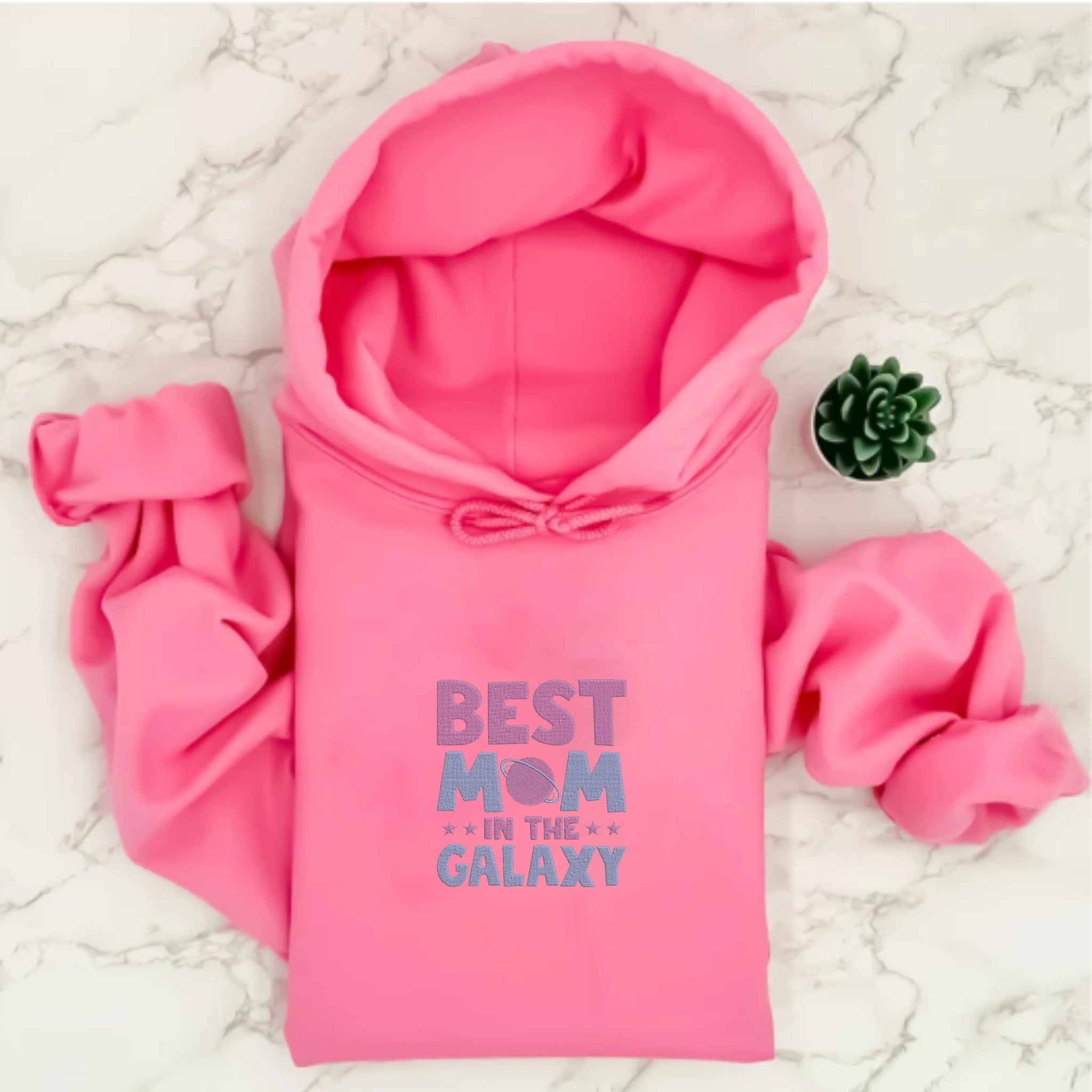 Embroidered Best Mom In The Galaxy Hoodie, Personalized Hoodie With Your Own Style, Best Mother's Day Gift Idea EM1