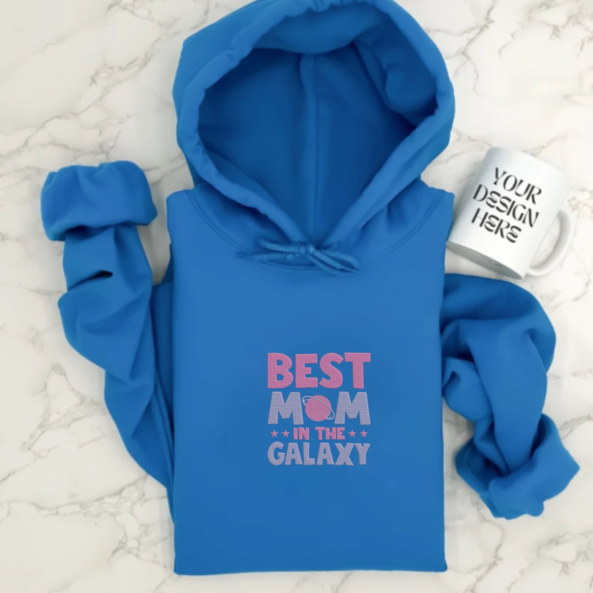 Embroidered Best Mom In The Galaxy Hoodie, Personalized Hoodie With Your Own Style, Best Mother's Day Gift Idea EM1