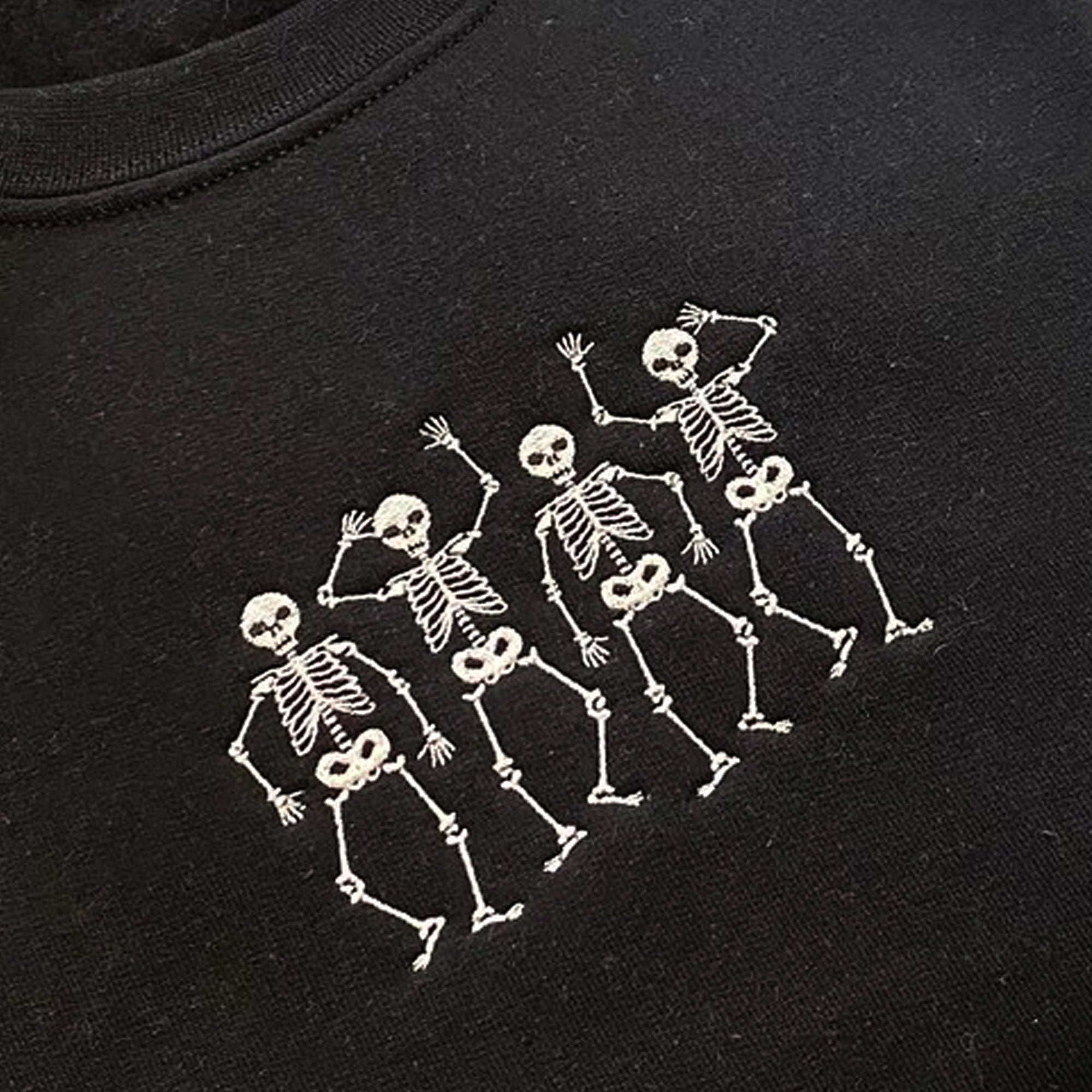 Embroidered Dancing Skeletons Sweatshirt EMHA2608