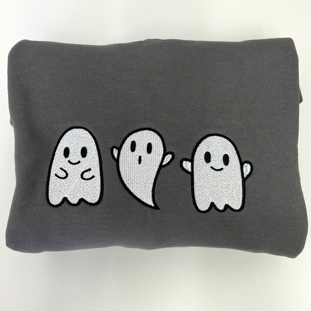 Embroidered Ghost Sweatshirt, Cute Ghost Halloween Fall Crewneck or Hoodie EMHA2608