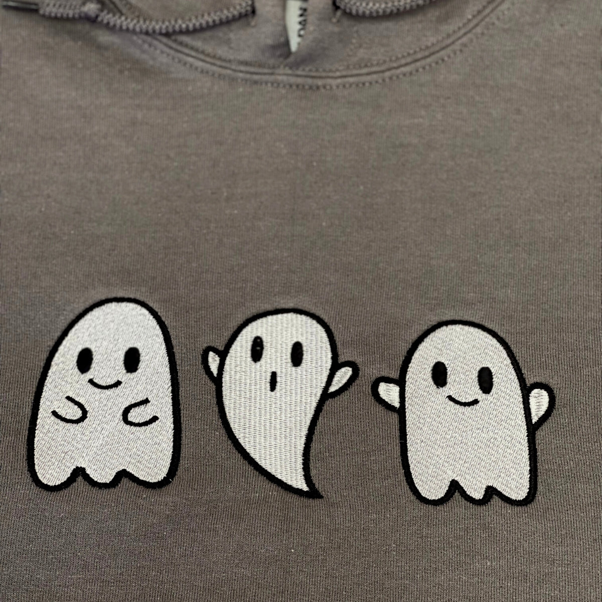 Embroidered Ghost Sweatshirt, Cute Ghost Halloween Fall Crewneck or Hoodie EMHA2608