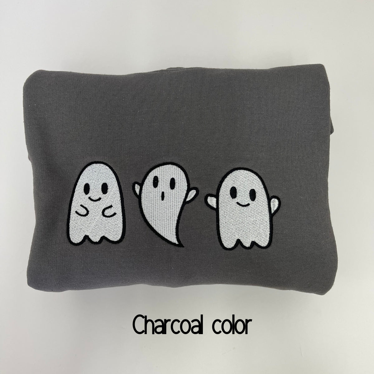 Embroidered Ghost Sweatshirt, Cute Ghost Halloween Fall Crewneck or Hoodie EMHA2608