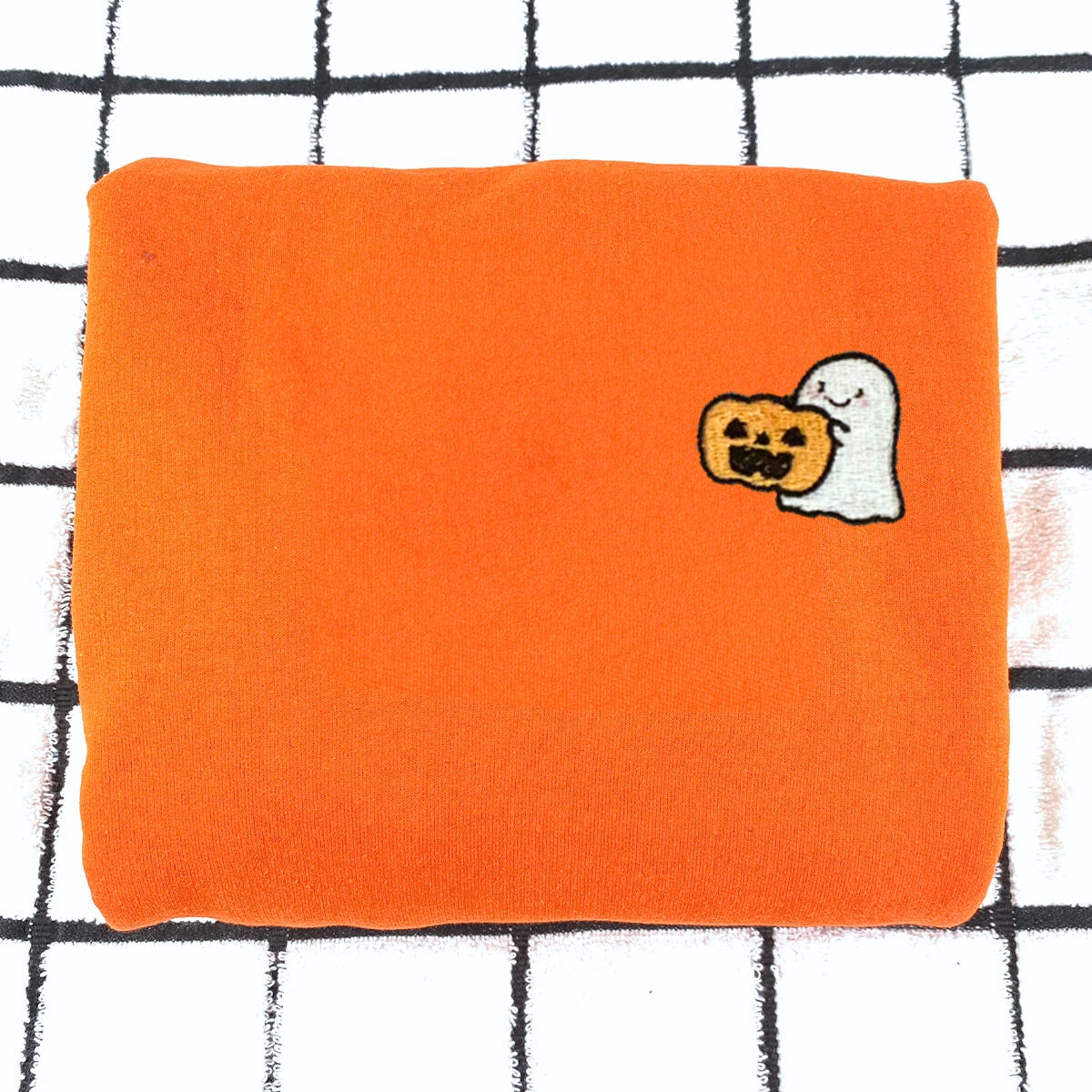 Embroidered Halloween Sweatshirt, Embroidered Ghost Pumpkin Fall Hoodies EMHA2608