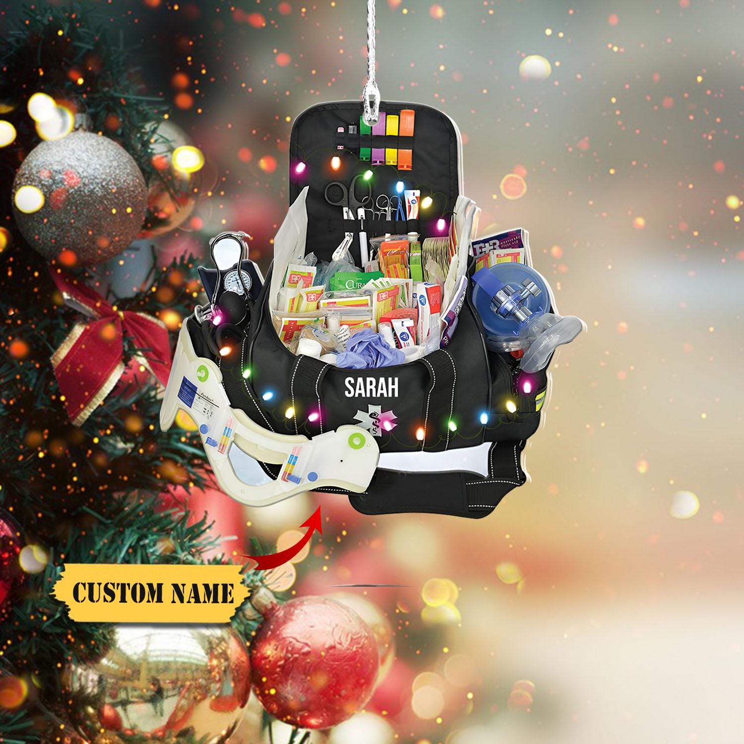 EMT Bag Personalized Christmas Ornament 2D - Best Gift For EMT Workers  - Paramedic Gift, EMT Ornament, Ems Ornament, Xmas 2024 HAOR0711