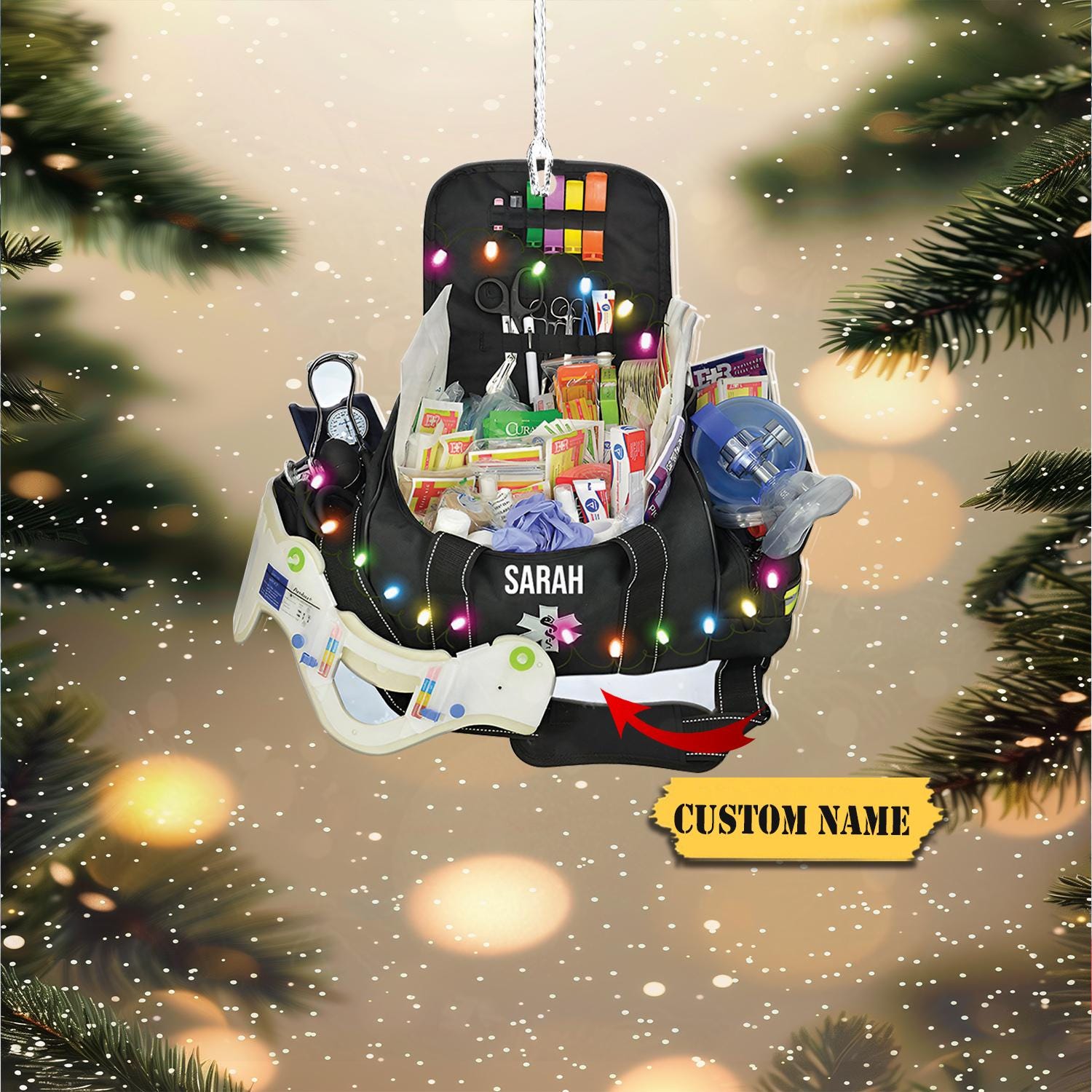 EMT Bag Personalized Christmas Ornament 2D - Best Gift For EMT Workers  - Paramedic Gift, EMT Ornament, Ems Ornament, Xmas 2024 HAOR0711