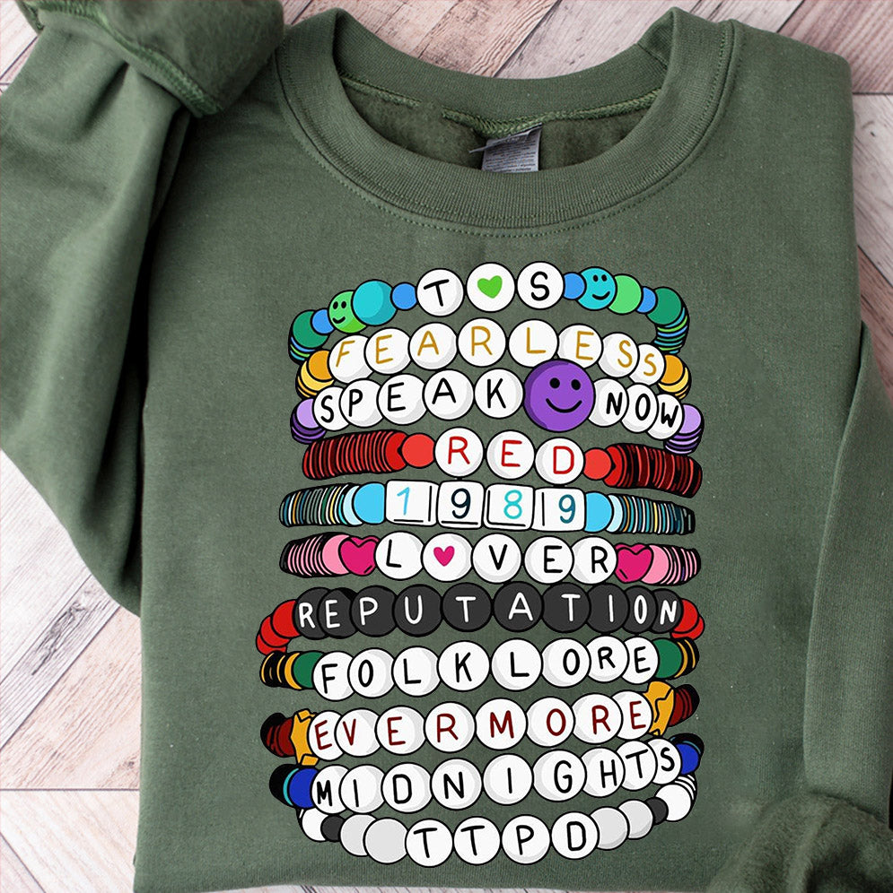 Eras Tour Bracelet Shirt, The Tortured Poets Department, Short Sleeve Tee Merch, Gift For Her, Taylor Swift Bracelet, Friendship Bracelet