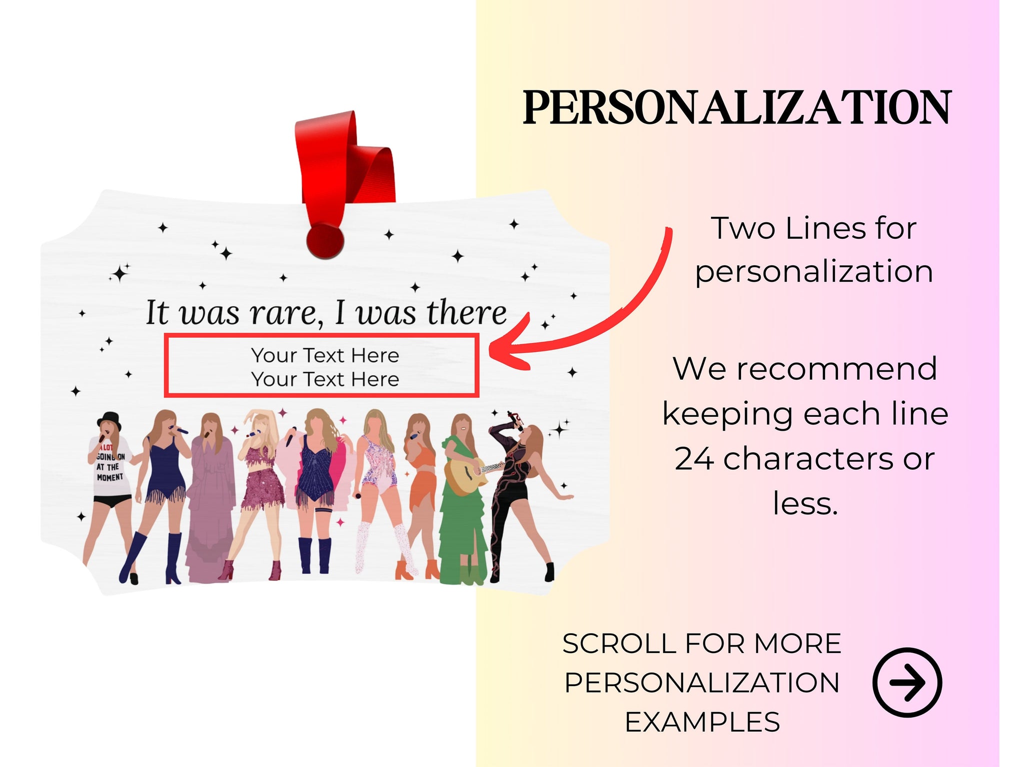 Eras Tour Christmas Ornament, It Was Rare I Was There, TS Inspired Concert Keepsake, Swiftie Christmas Ornament, Personalized Swiftmas Gift ORH1710T