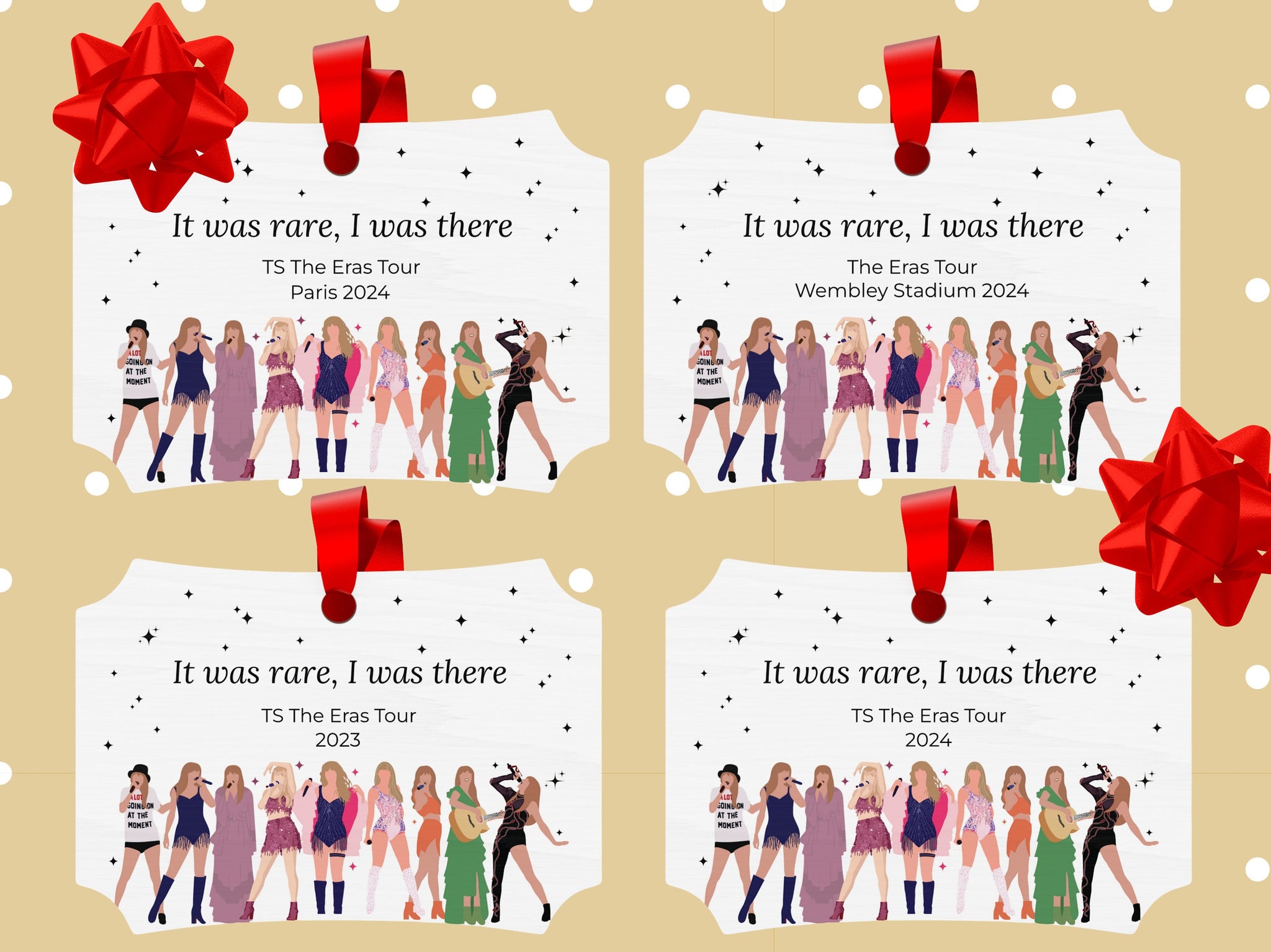 Eras Tour Christmas Ornament, It Was Rare I Was There, TS Inspired Concert Keepsake, Swiftie Christmas Ornament, Personalized Swiftmas Gift ORH1710T