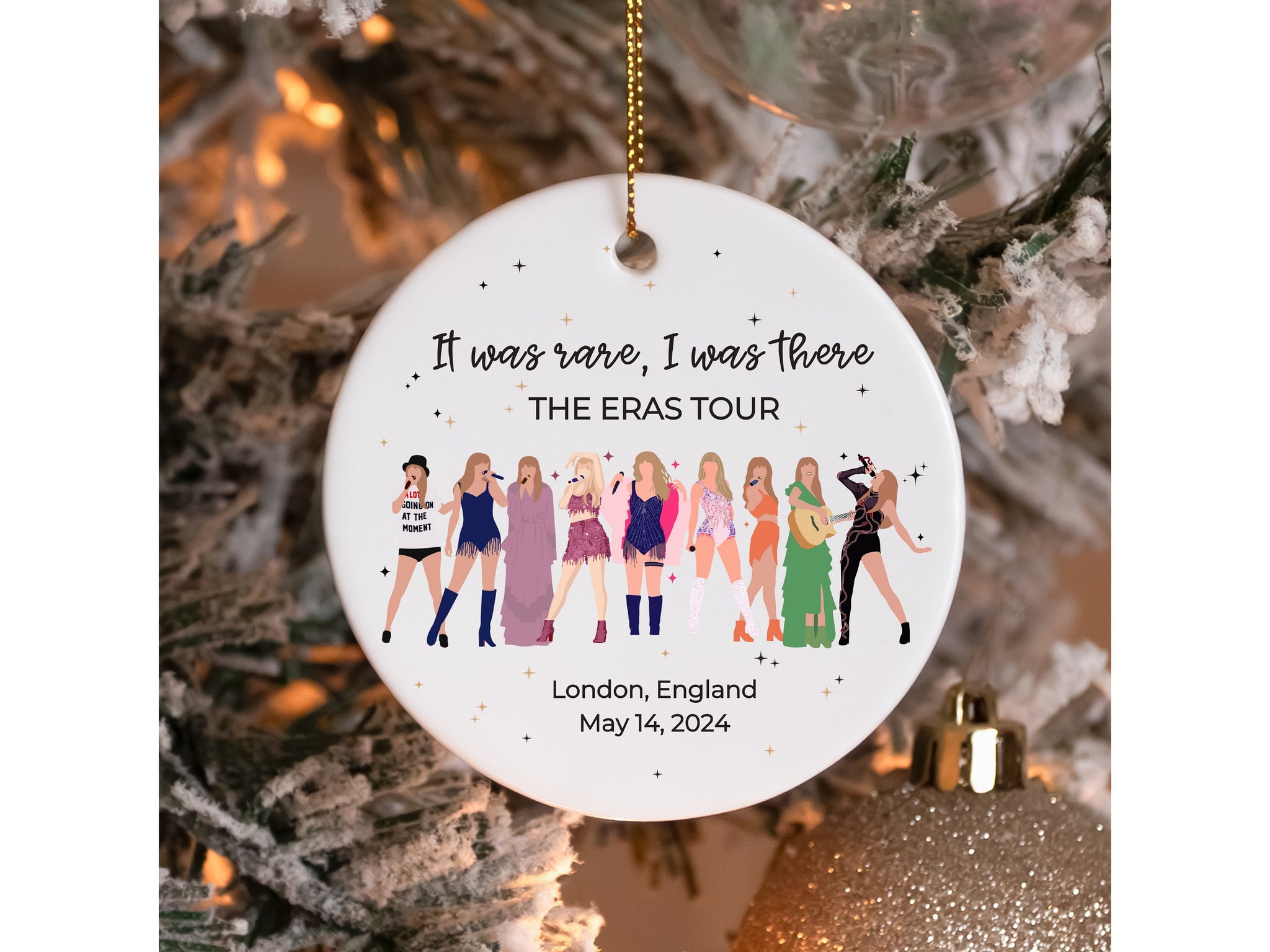 Eras Tour Christmas Ornament, It Was Rare I Was There, TS Inspired Concert Keepsake, Swiftie Christmas Ornament, Personalized Swiftmas Gift ORH1710T