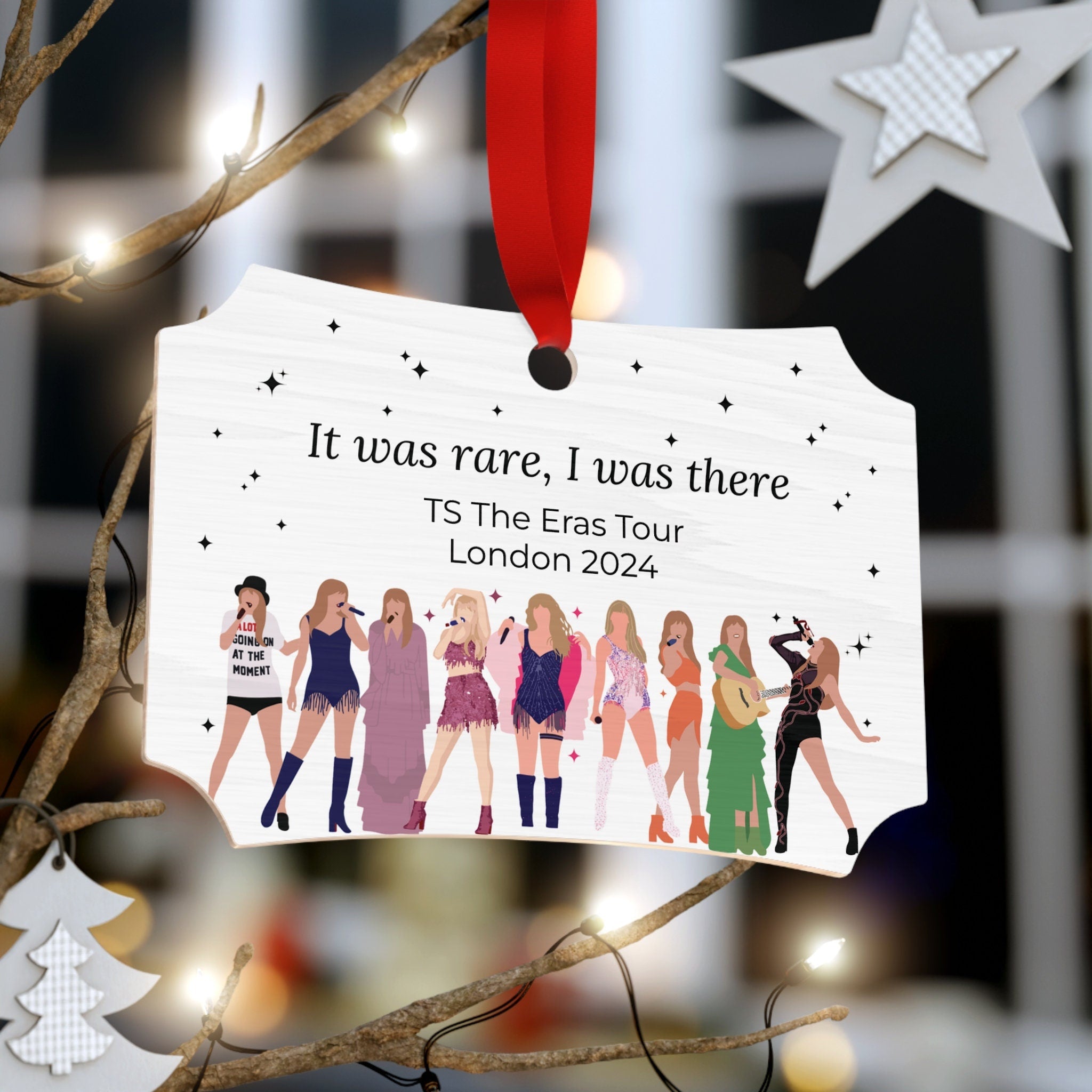 Eras Tour Christmas Ornament, It Was Rare I Was There, TS Inspired Concert Keepsake, Swiftie Christmas Ornament, Personalized Swiftmas Gift ORH1710T