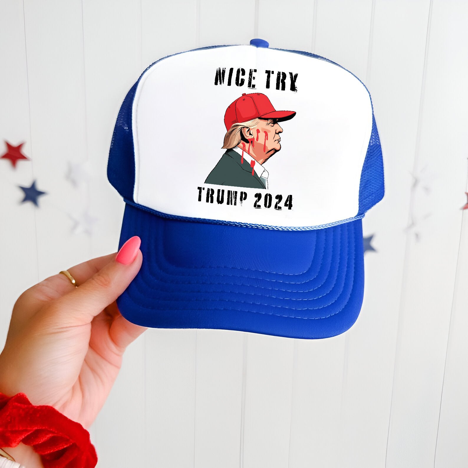 Nice Try Trump 2024 Embroidered Hat Trucker Hat #27 Tu4