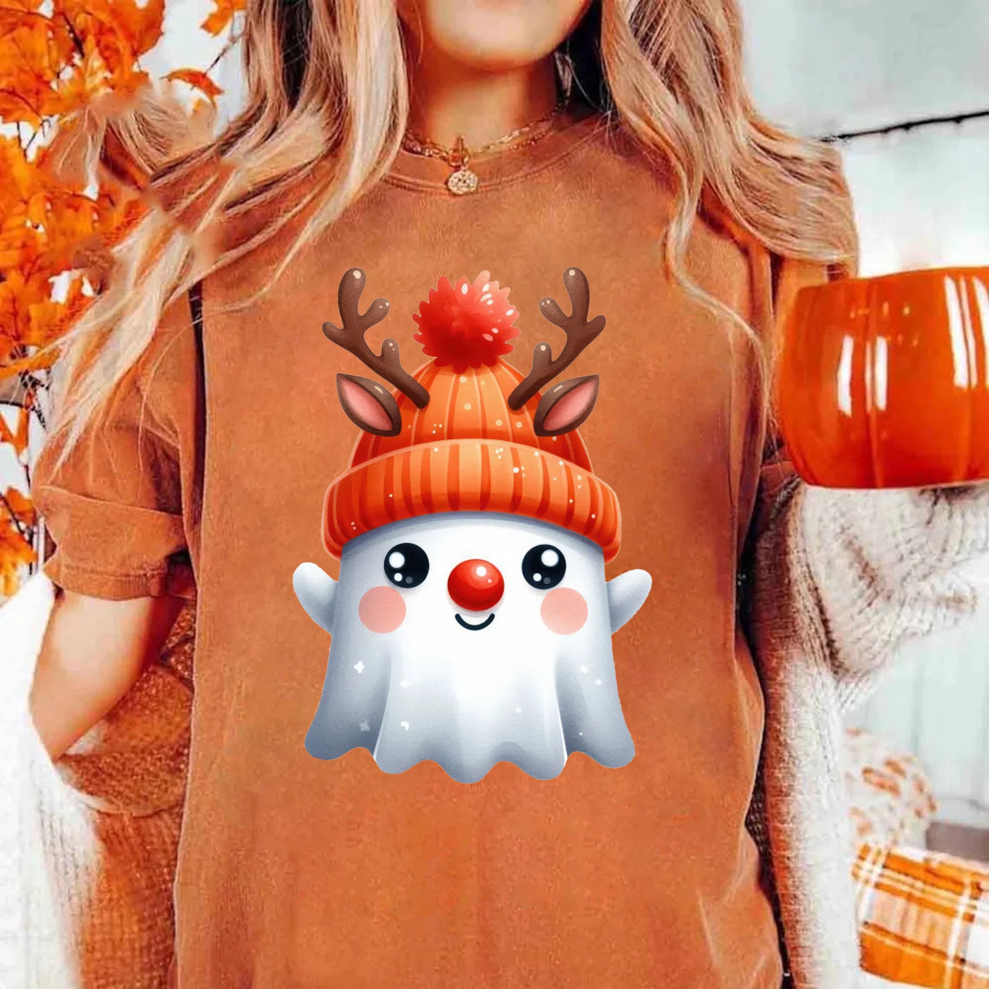 Halloween Ghost Shirt, Cute Ghost Shirt, Womens Halloween Shirt, Cute Fall Shirt, Spooky Season Shirt HW2507 14
