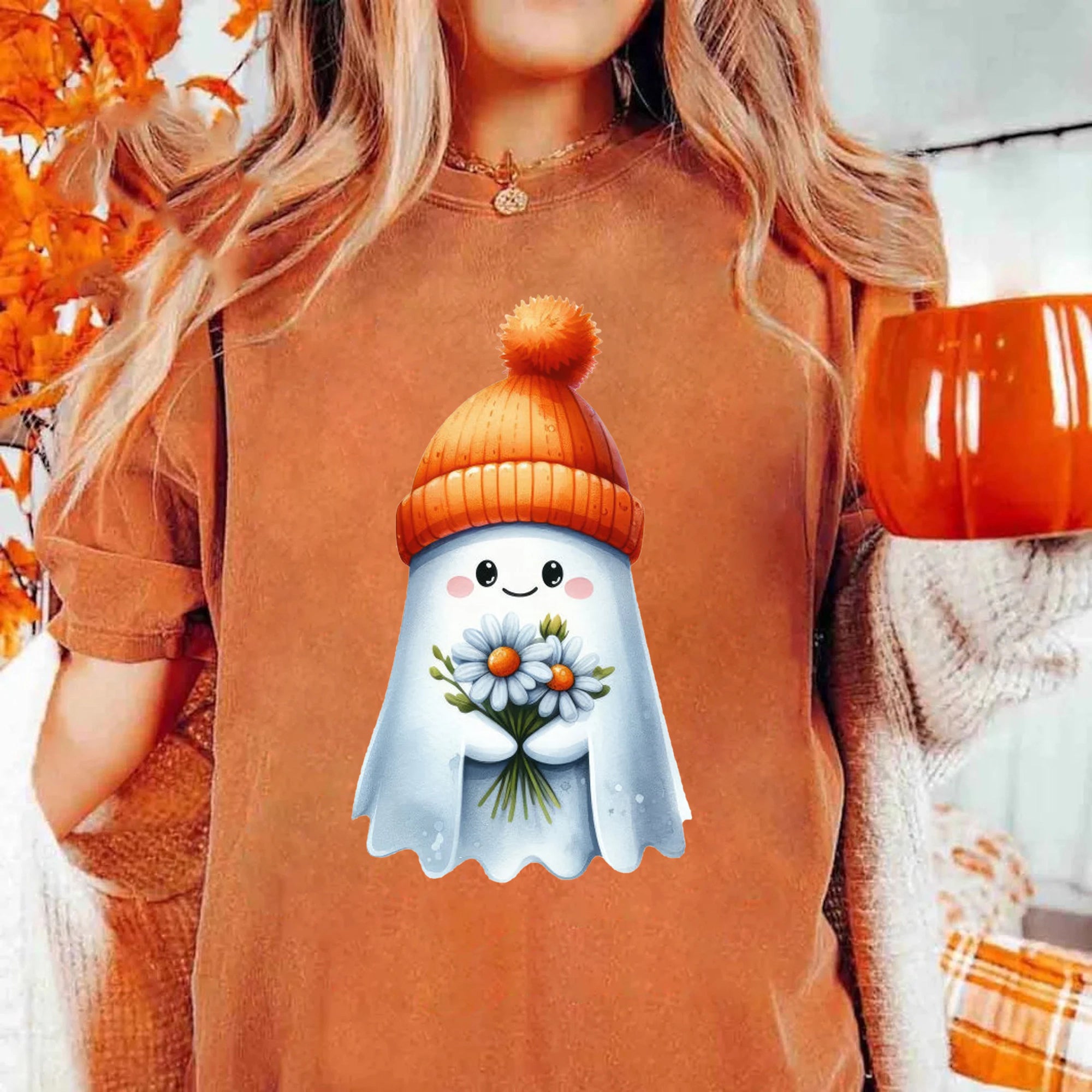 Halloween Ghost Shirt, Cute Ghost Shirt, Womens Halloween Shirt, Cute Fall Shirt, Spooky Season Shirt HW2507 15