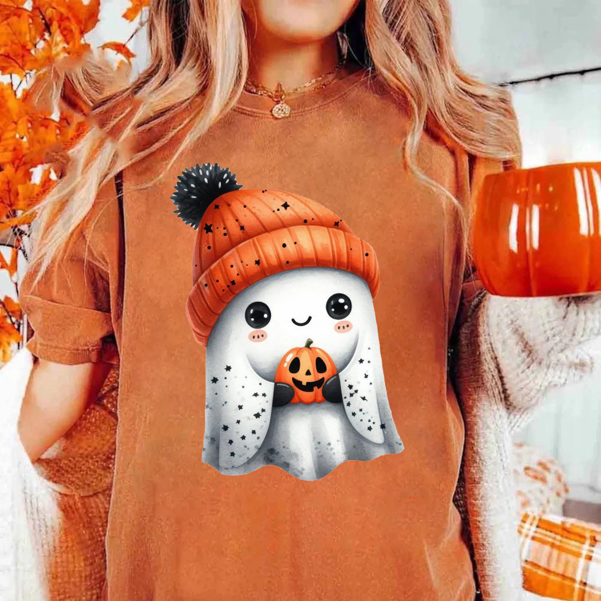 Halloween Ghost Shirt, Cute Ghost Shirt, Womens Halloween Shirt, Cute Fall Shirt, Spooky Season Shirt HW2507 12