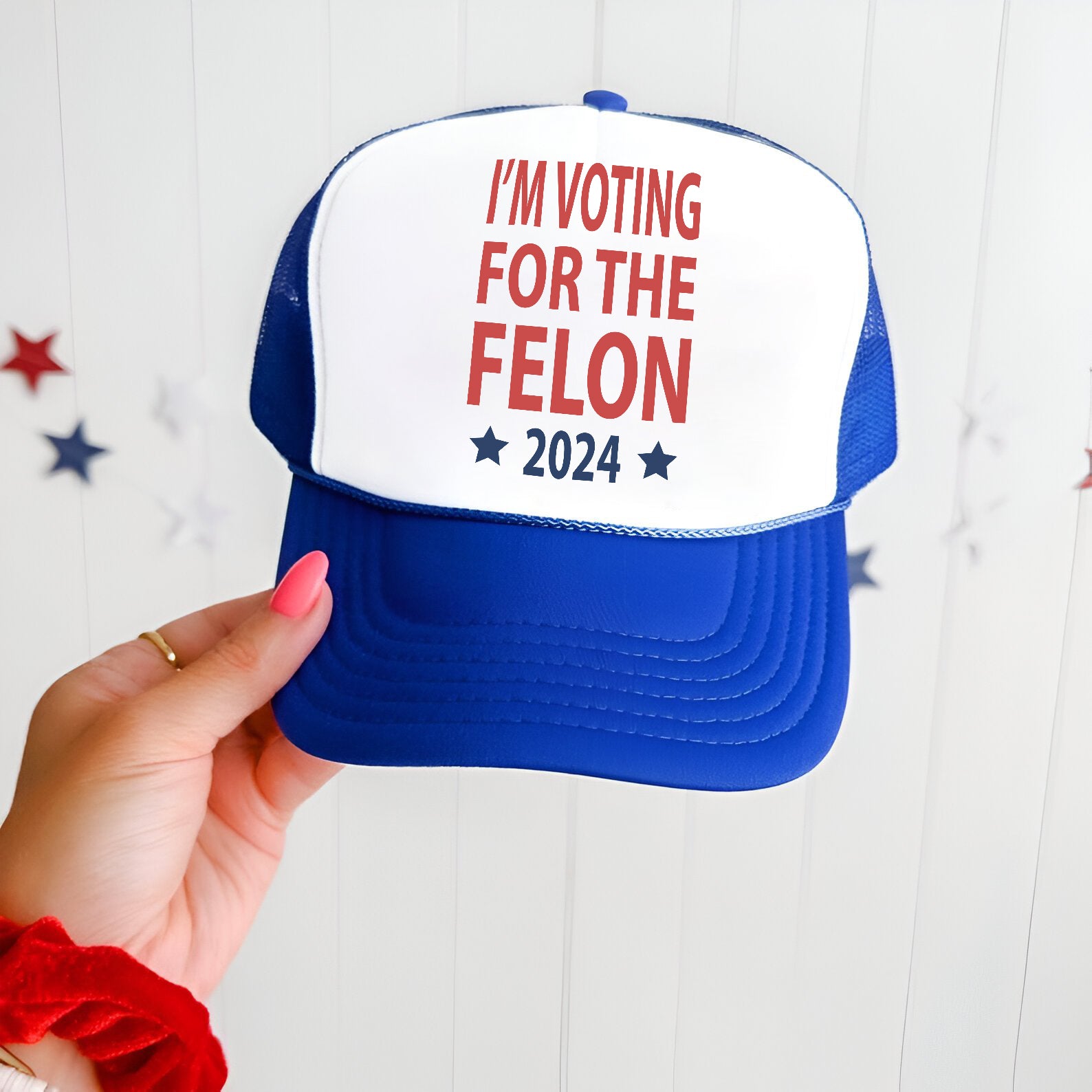 Voting For The Felon 24 Embroidered Hat Trucker Hat #40 Tu4