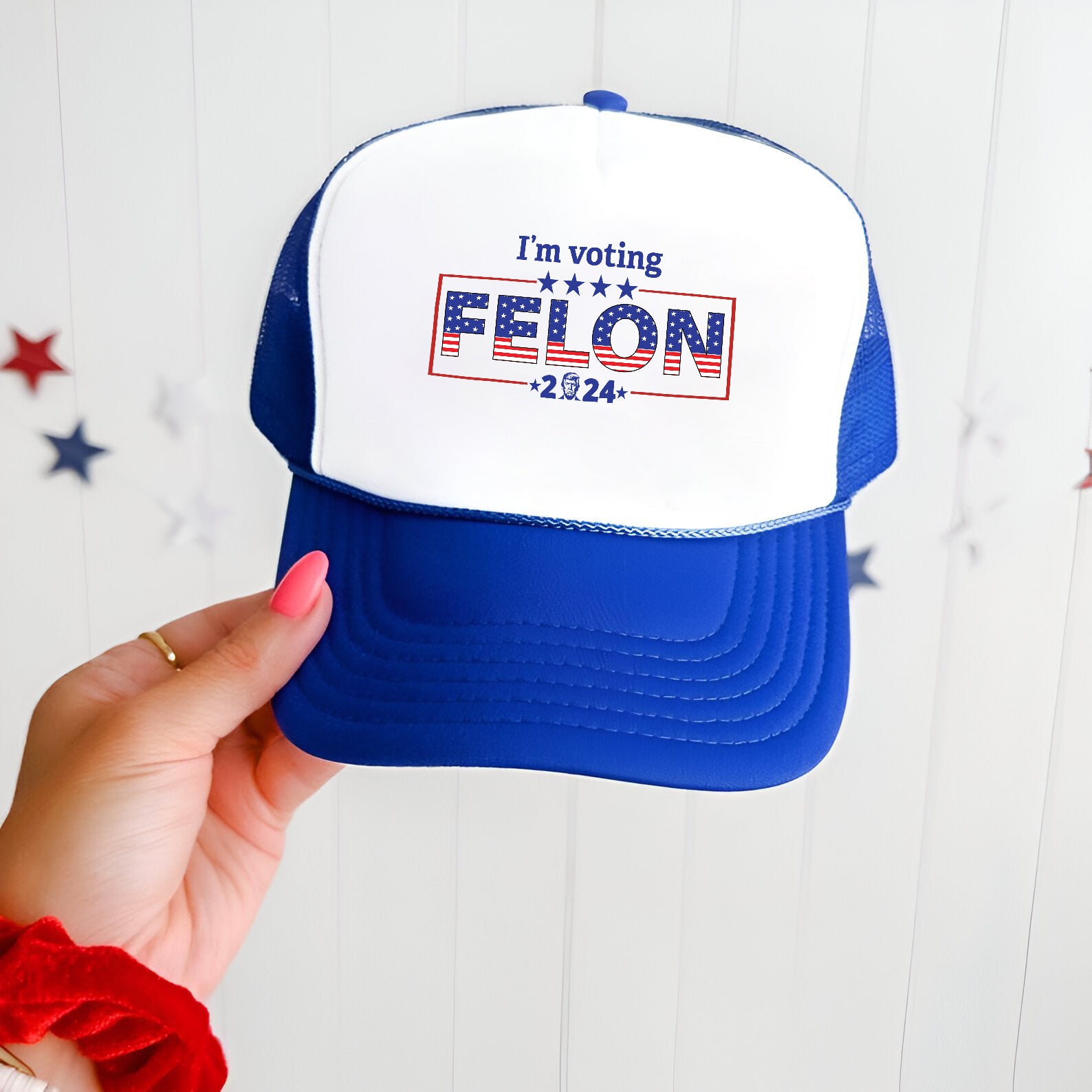 Voting For The Felon 24 Embroidered Hat Trucker Hat #41 Tu4