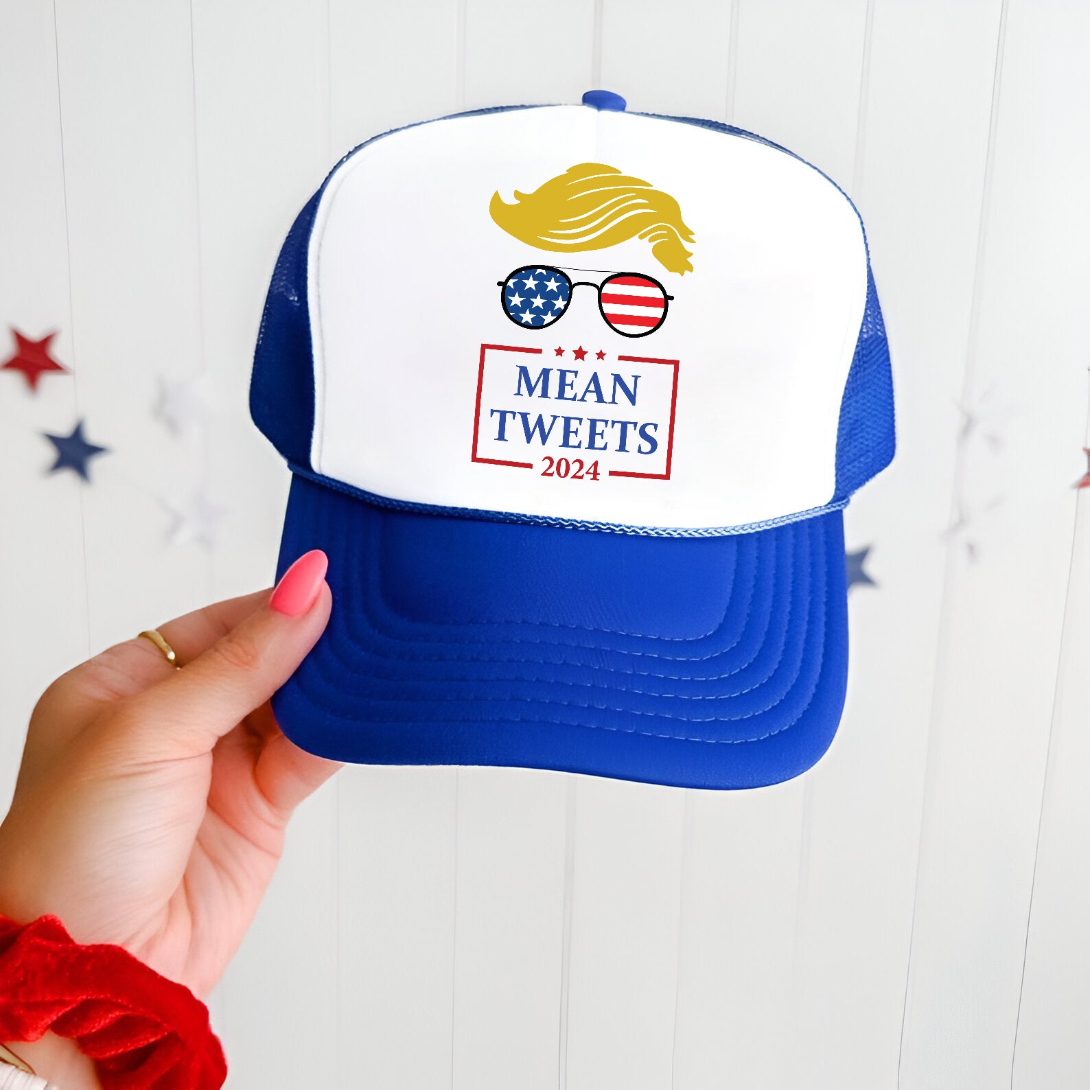 Mean Tweets 2024 Trump Embroidered Hat Trucker Hat #16 Tu4