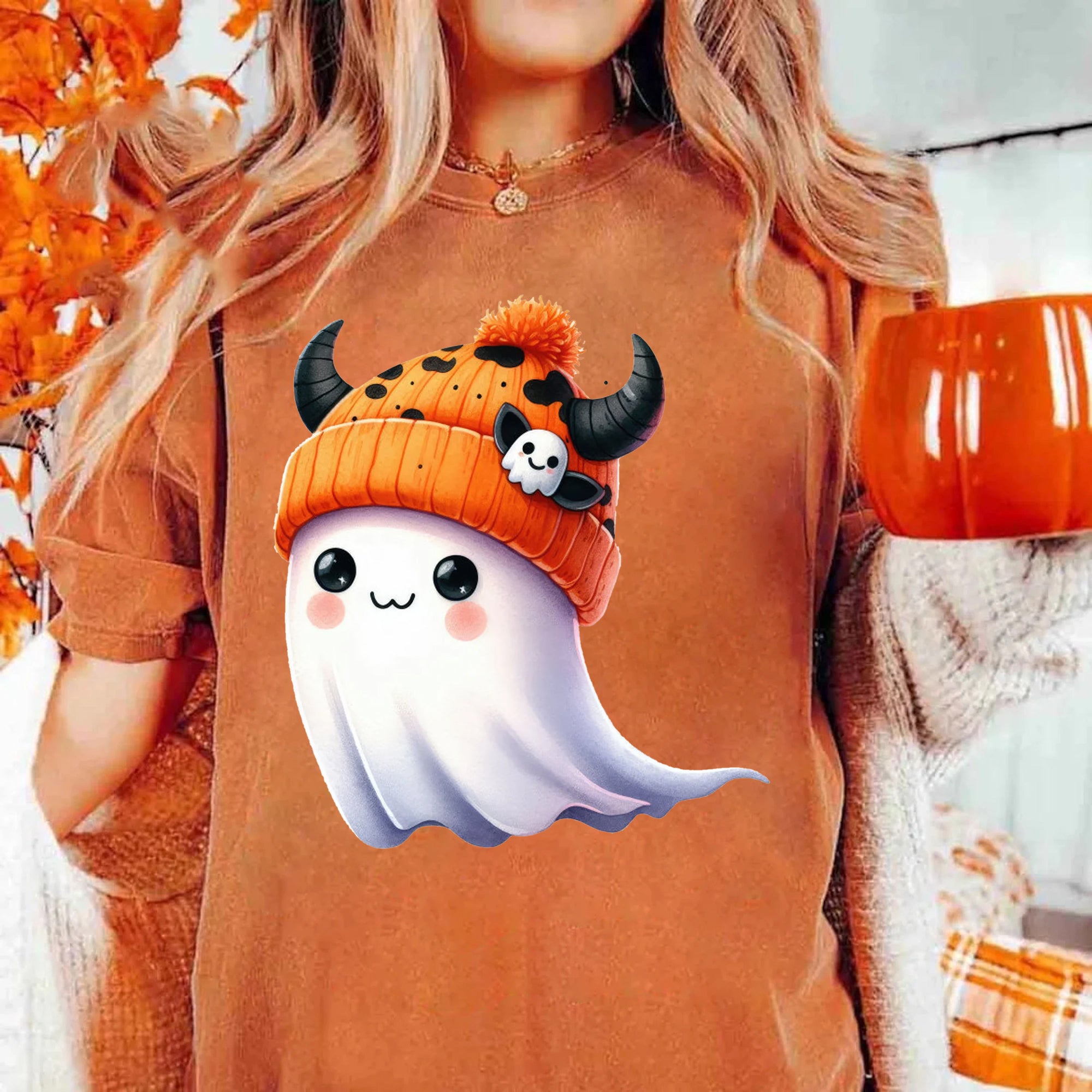 Halloween Ghost Shirt, Cute Ghost Shirt, Womens Halloween Shirt, Cute Fall Shirt, Spooky Season Shirt HW2507 17