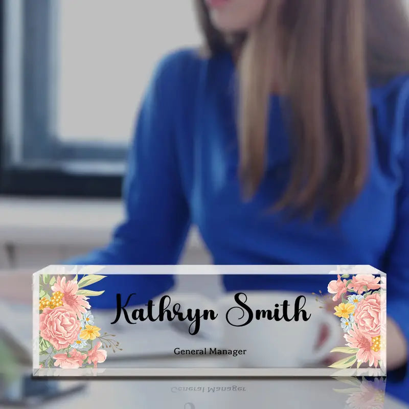 Desk Name Plate Personalized, Custom Acrylic Name Plates For Desk, Office Desk Decor For Women Men, Personalized Desk Name Plate Appreciation Gifts For Boss Lady CT2T8