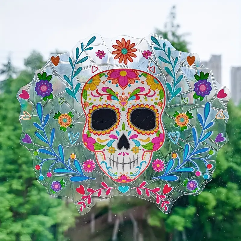 Halloween Ghost Suncatcher Window Sticker - Classic Style Static Cling Spooky Specter with Witch Hat Decal, Removable PVC Seasonal Decoration, No Battery Required, Single Pack ORHA2408