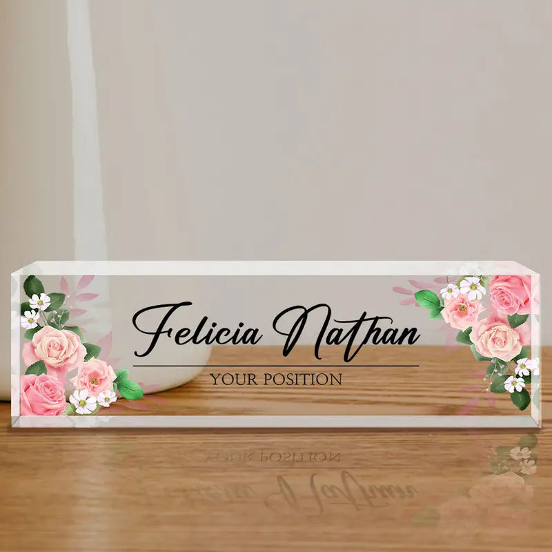 Custom Acrylic Name Plates, Office Desk Decor, Personalized Desk Name Plate Appreciation Gifts For Teacher, Employee, Nurse, Coworke CT2T8