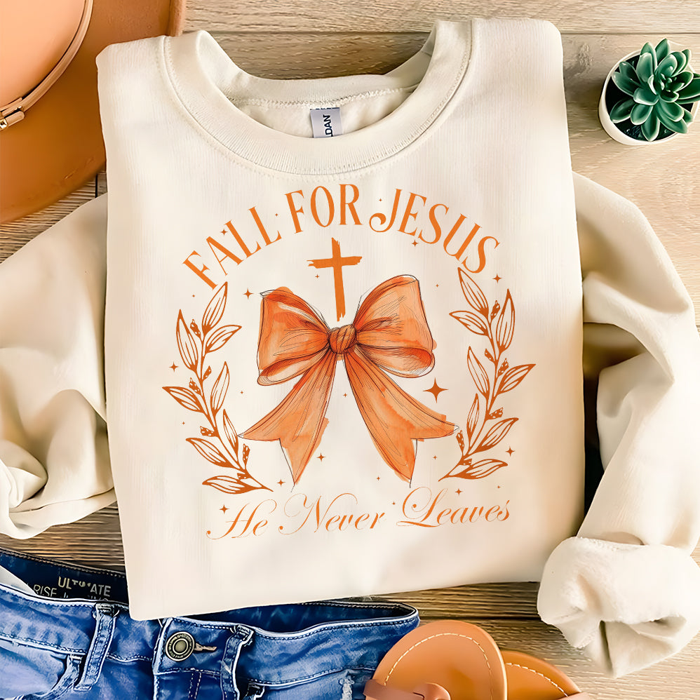 Fall for jesus he leaves leaves Png, Fall Coquette Bow PNG, Fall Shirt Png, Autumn Pumpkin Png, Autumn Sublimation Design, Christian png