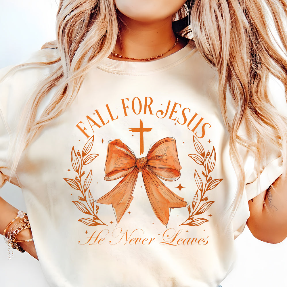 Fall for jesus he leaves leaves Png, Fall Coquette Bow PNG, Fall Shirt Png, Autumn Pumpkin Png, Autumn Sublimation Design, Christian png