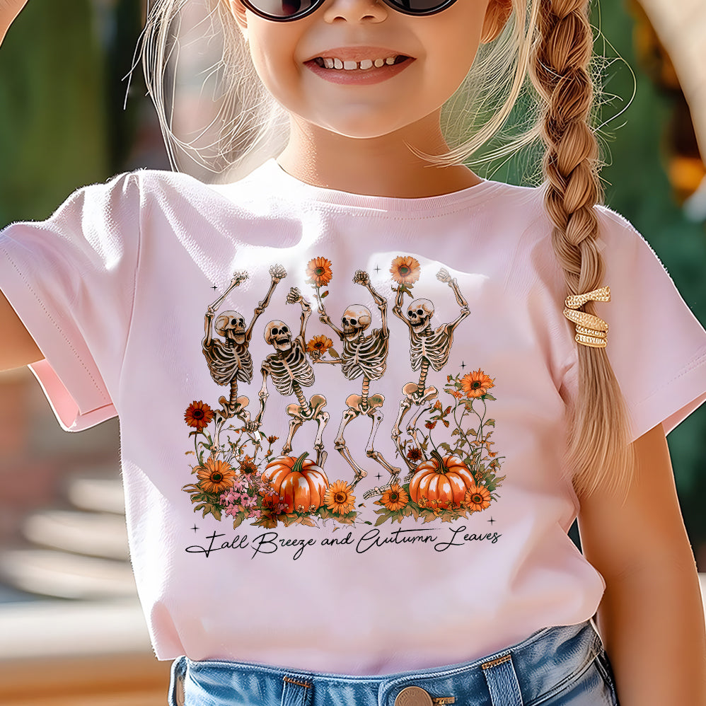 Fall T-shirt,Fall Breeze and Autumn Leaves,Skeleton T-shirt,Fall Quotes,T-shirt,Fall Design,Pumpkin spice, autumn skeleton T-shirt