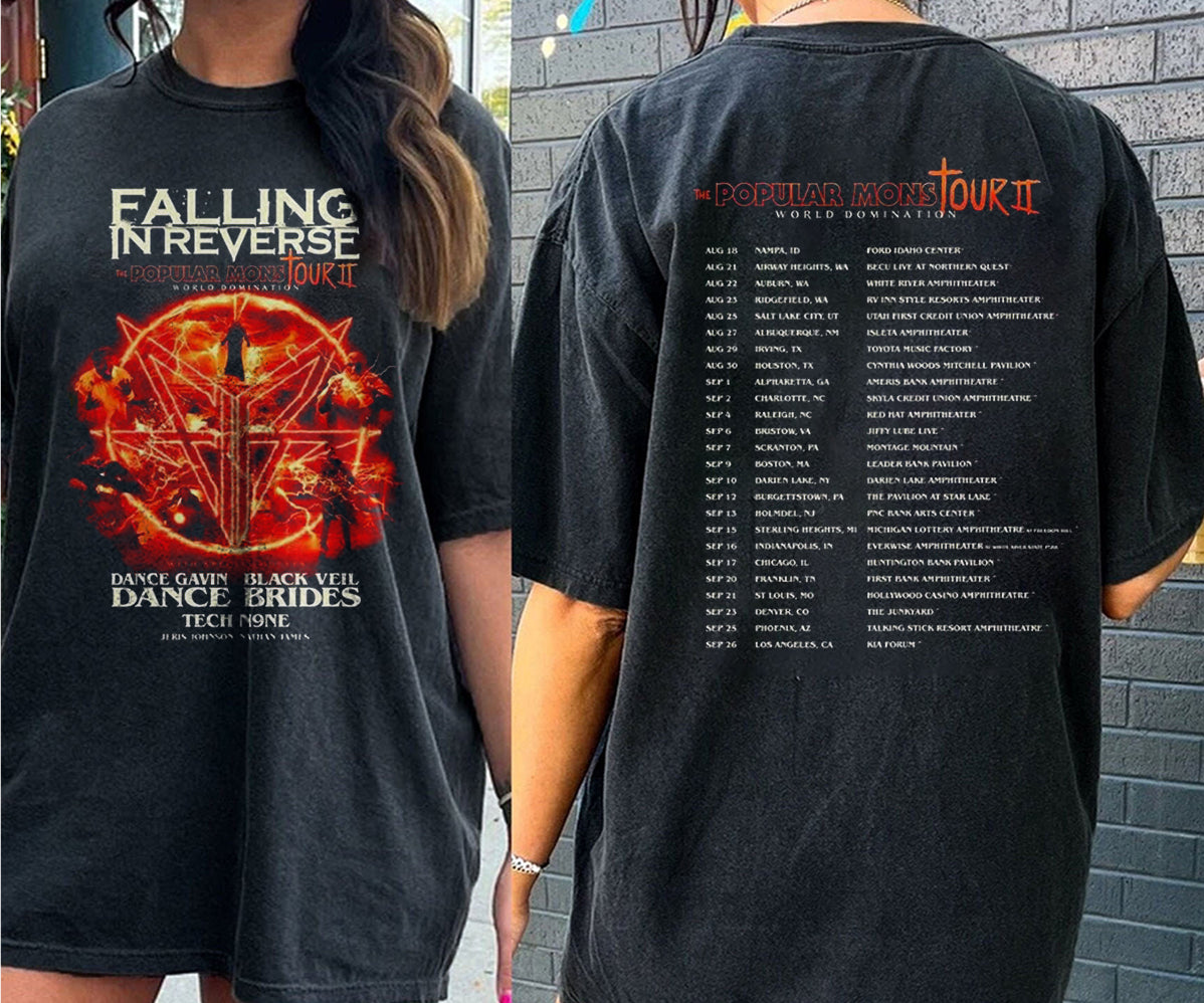 Falling in Reverse Popular Monstour II 2024 T-Shirt, Falling in Reverse T-Shirt, Falling in Reverse Fan Gift Shirt,Popular Monstour II Shirt MS24