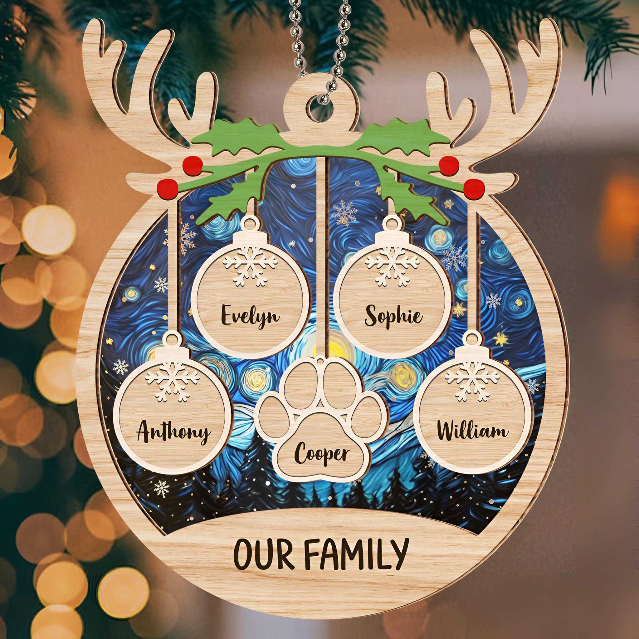 Family Charm - Personalized Custom Suncatcher Ornament ORN0710