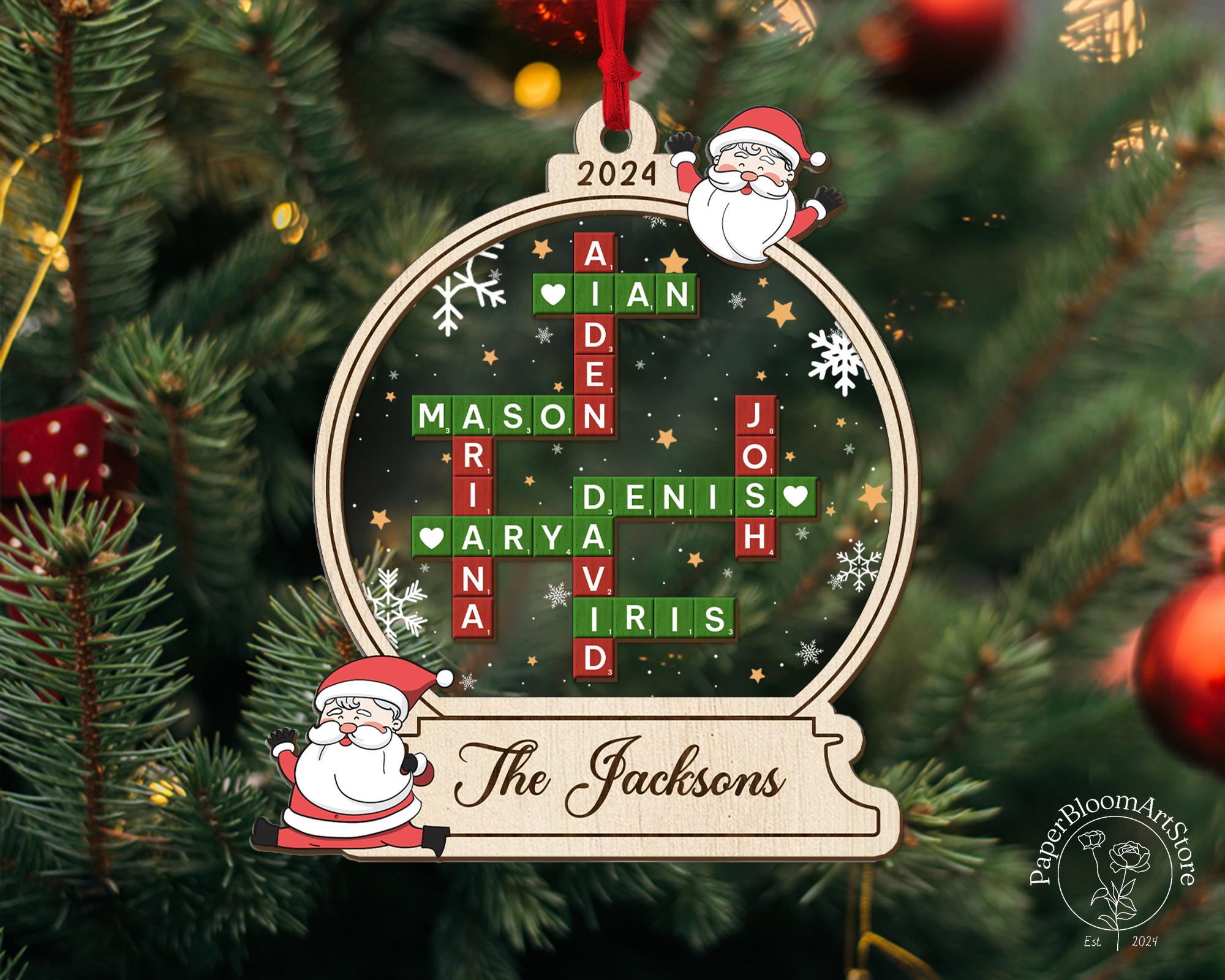 Family Crossword Christmas Ornament 2024, Custom Crossword Ornaments, Family Names Puzzle, Family Ornament, Family Christmas Gift OROC24
