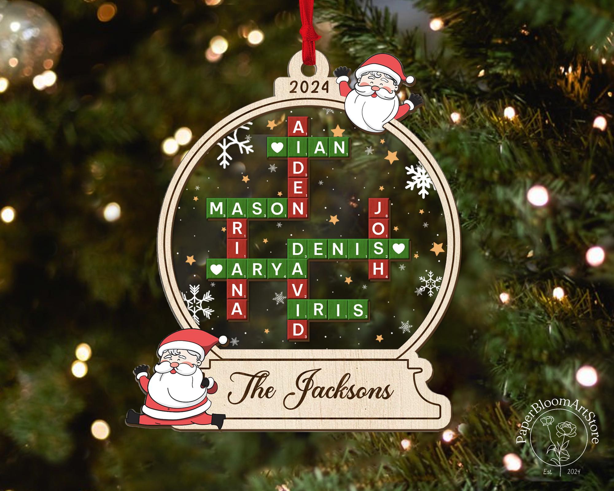 Family Crossword Christmas Ornament 2024, Custom Crossword Ornaments, Family Names Puzzle, Family Ornament, Family Christmas Gift OROC24