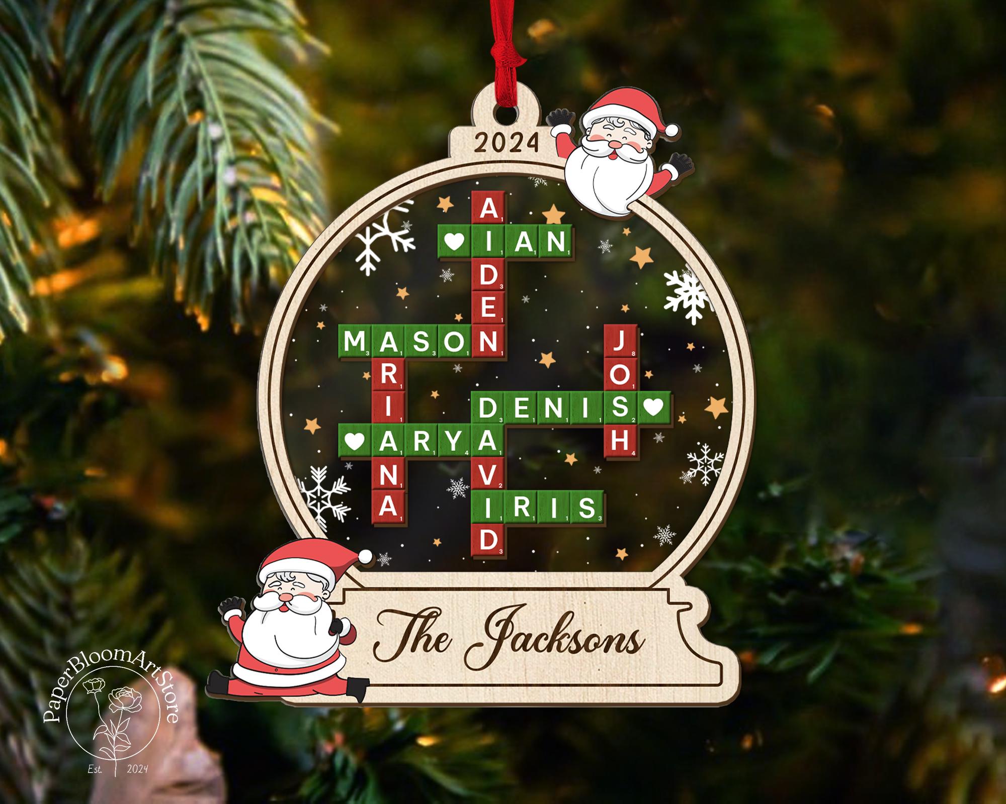 Family Crossword Christmas Ornament 2024, Custom Crossword Ornaments, Family Names Puzzle, Family Ornament, Family Christmas Gift OROC24