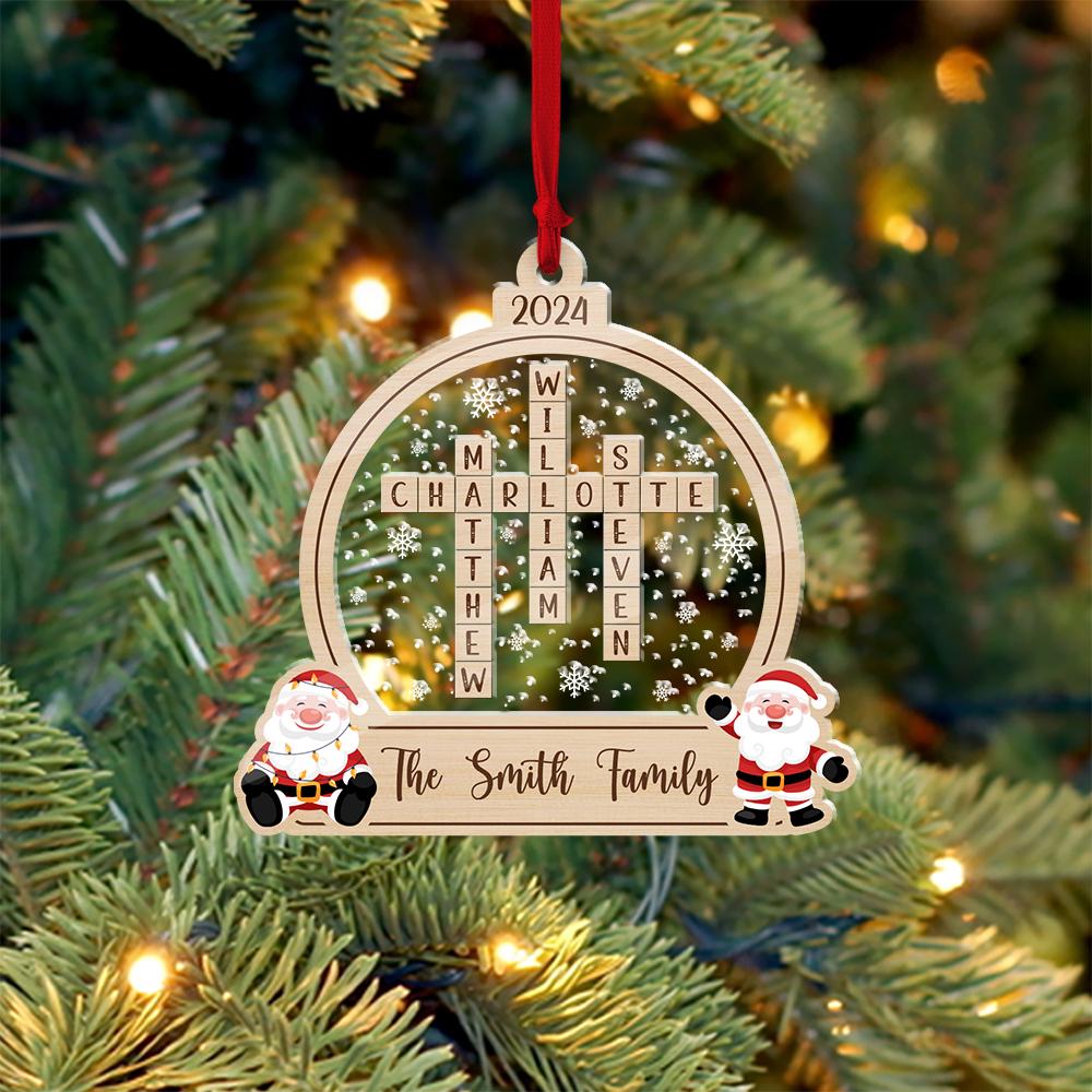 Family Crossword Christmas Ornament, Scrabble Personalized Christmas Ornaments, Family Names Puzzle, Family Ornament 2024, Christmas Gift OROC24