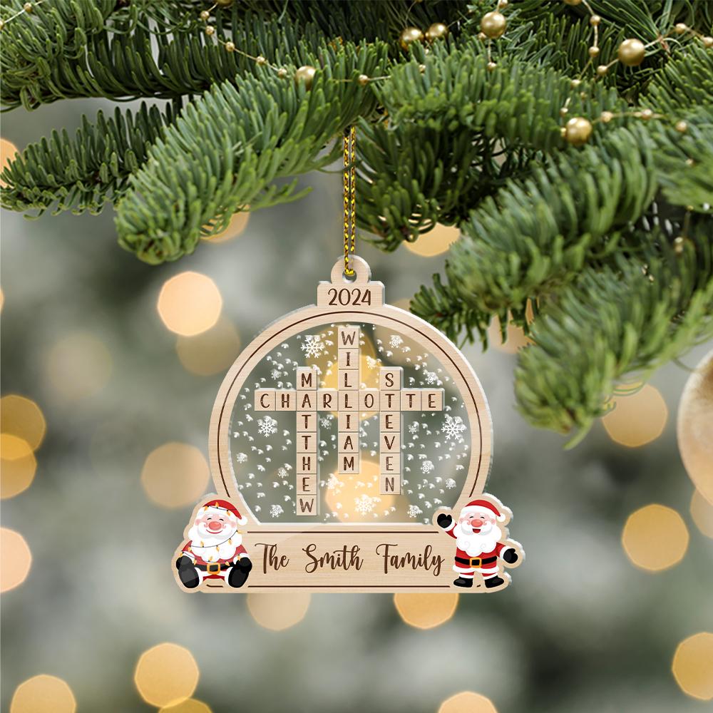 Family Crossword Christmas Ornament, Scrabble Personalized Christmas Ornaments, Family Names Puzzle, Family Ornament 2024, Christmas Gift OROC24