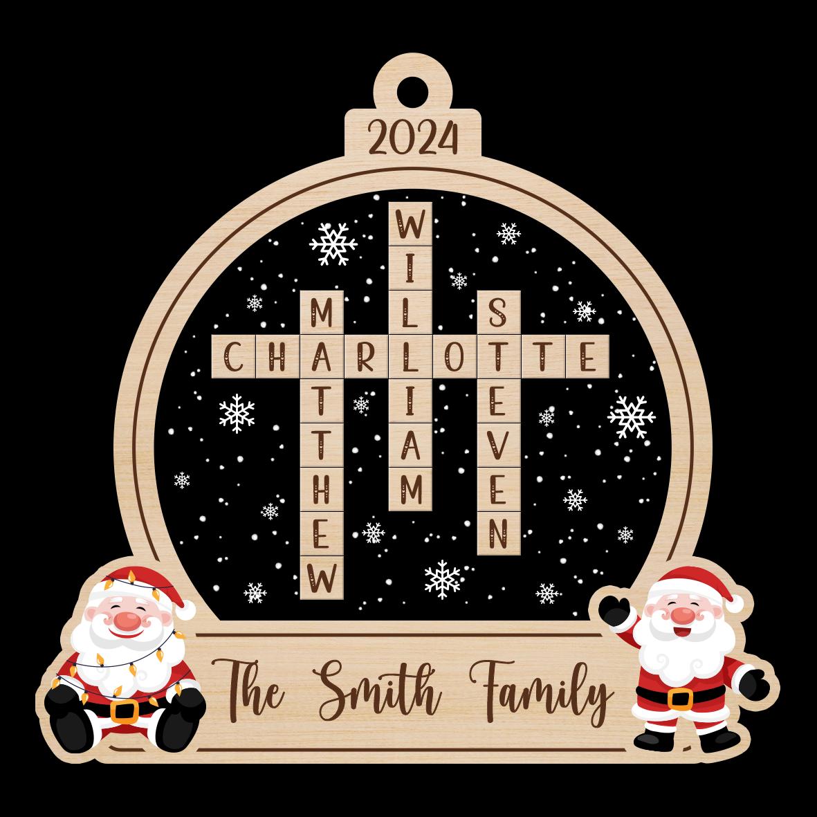 Family Crossword Christmas Ornament, Scrabble Personalized Christmas Ornaments, Family Names Puzzle, Family Ornament 2024, Christmas Gift OROC24