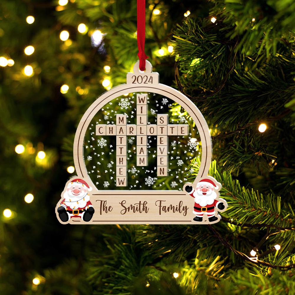 Family Crossword Christmas Ornament, Scrabble Personalized Christmas Ornaments, Family Names Puzzle, Family Ornament 2024, Christmas Gift OROC24