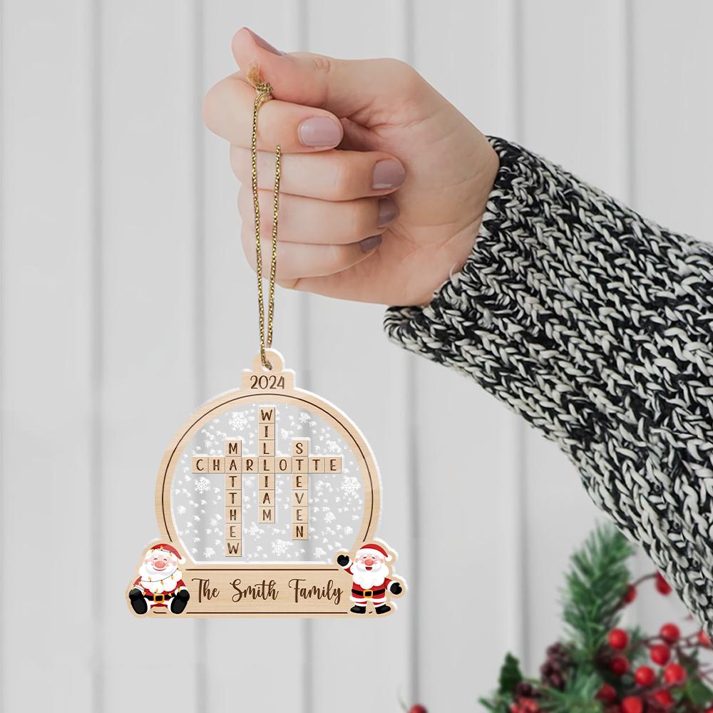Family Crossword Christmas Ornament, Scrabble Personalized Christmas Ornaments, Family Names Puzzle, Family Ornament 2024, Christmas Gift OROC24