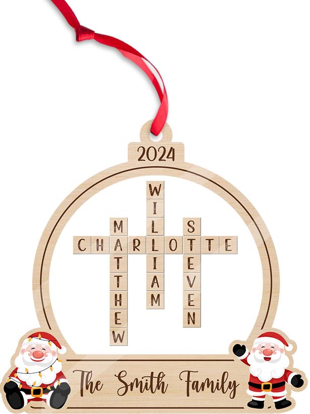 Family Crossword Christmas Ornament, Scrabble Personalized Christmas Ornaments, Family Names Puzzle, Family Ornament 2024, Christmas Gift OROC24