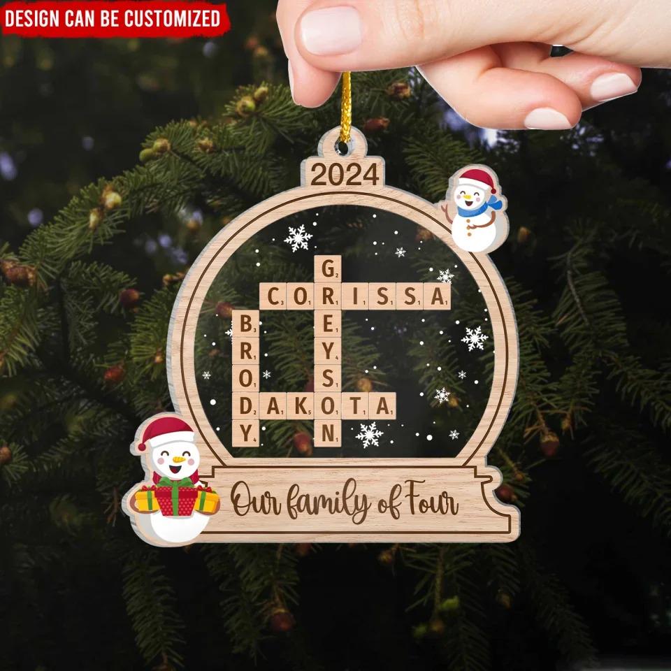 Family Crossword Ornament, Family Ornament, Family Names Puzzle, Christmas Ornament, Family Christmas Gift, Family Keepsake Ornament OROC24