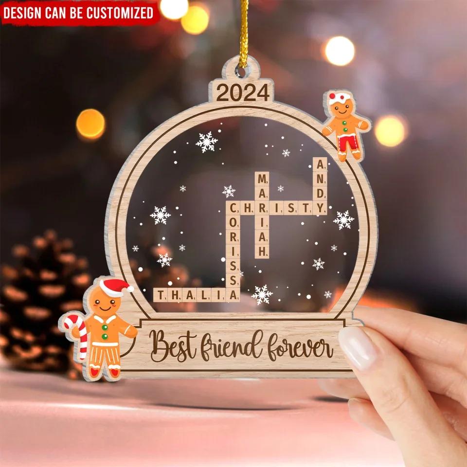 Family Crossword Ornament, Family Ornament, Family Names Puzzle, Christmas Ornament, Family Christmas Gift, Family Keepsake Ornament OROC24