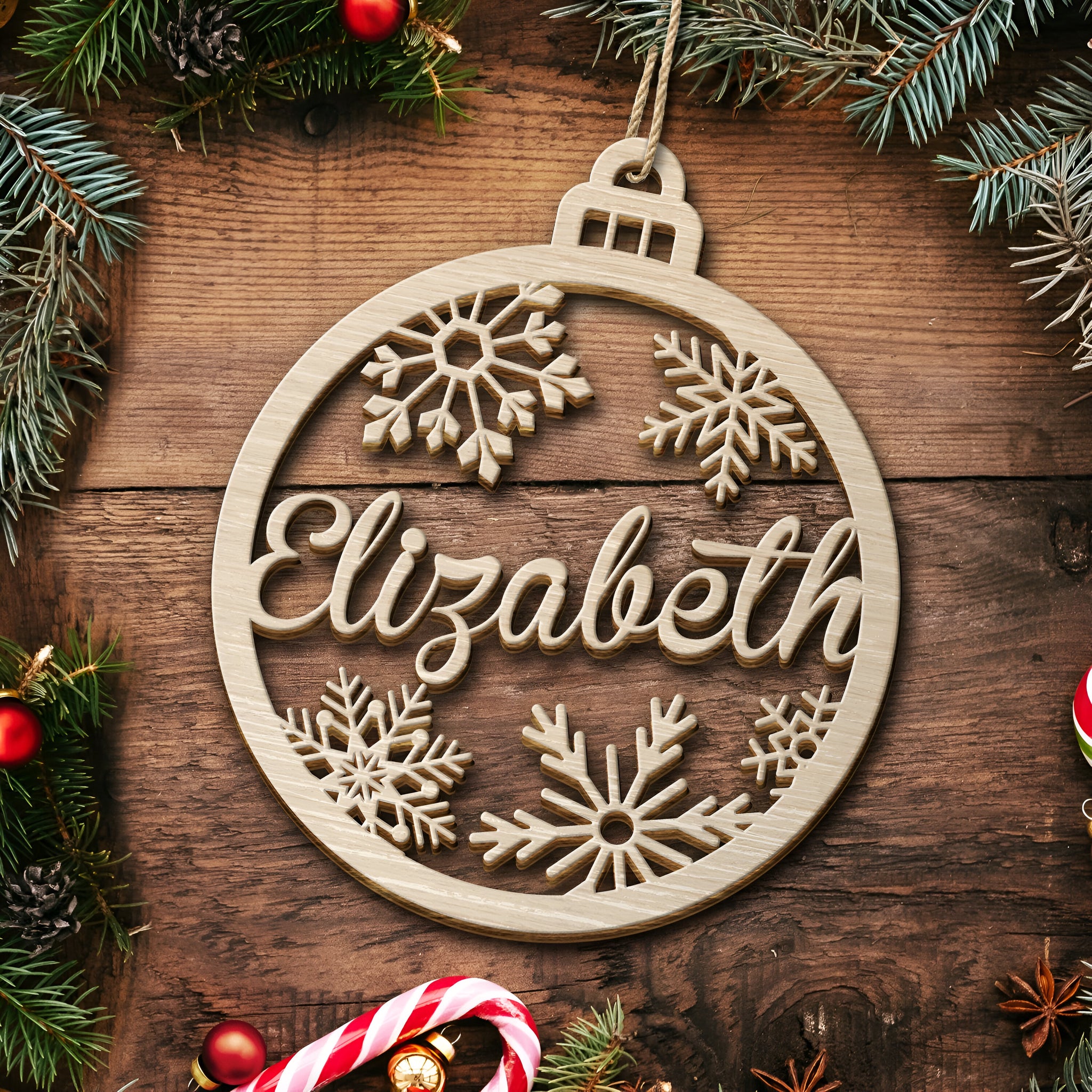 Family Custom Name Cut-out - Christmas Gift For Family - Personalized Wooden Cutout Ornament ORN0310