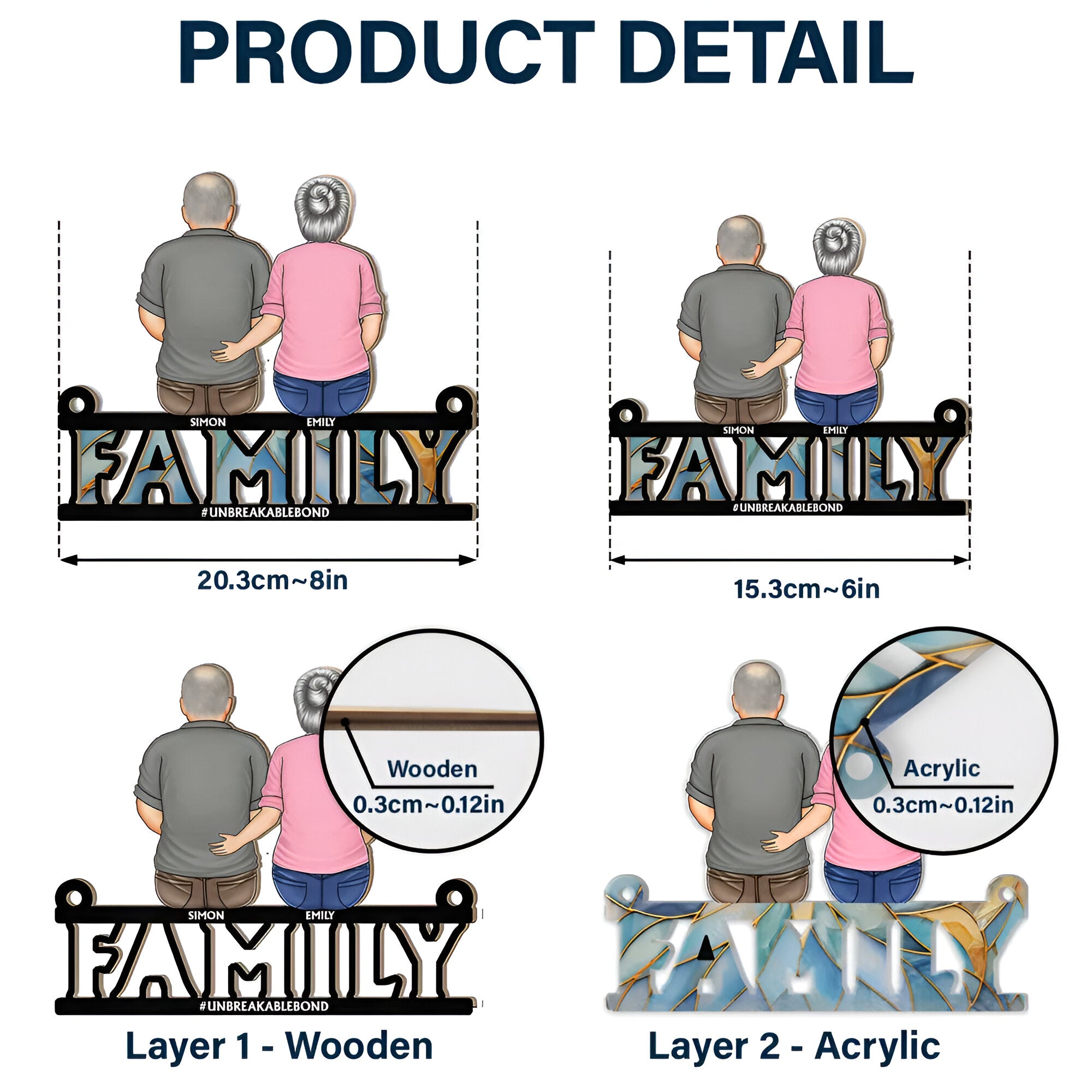 Family Forever Dad & His Children - Personalized Window Hanging Suncatcher Ornament ORN02101