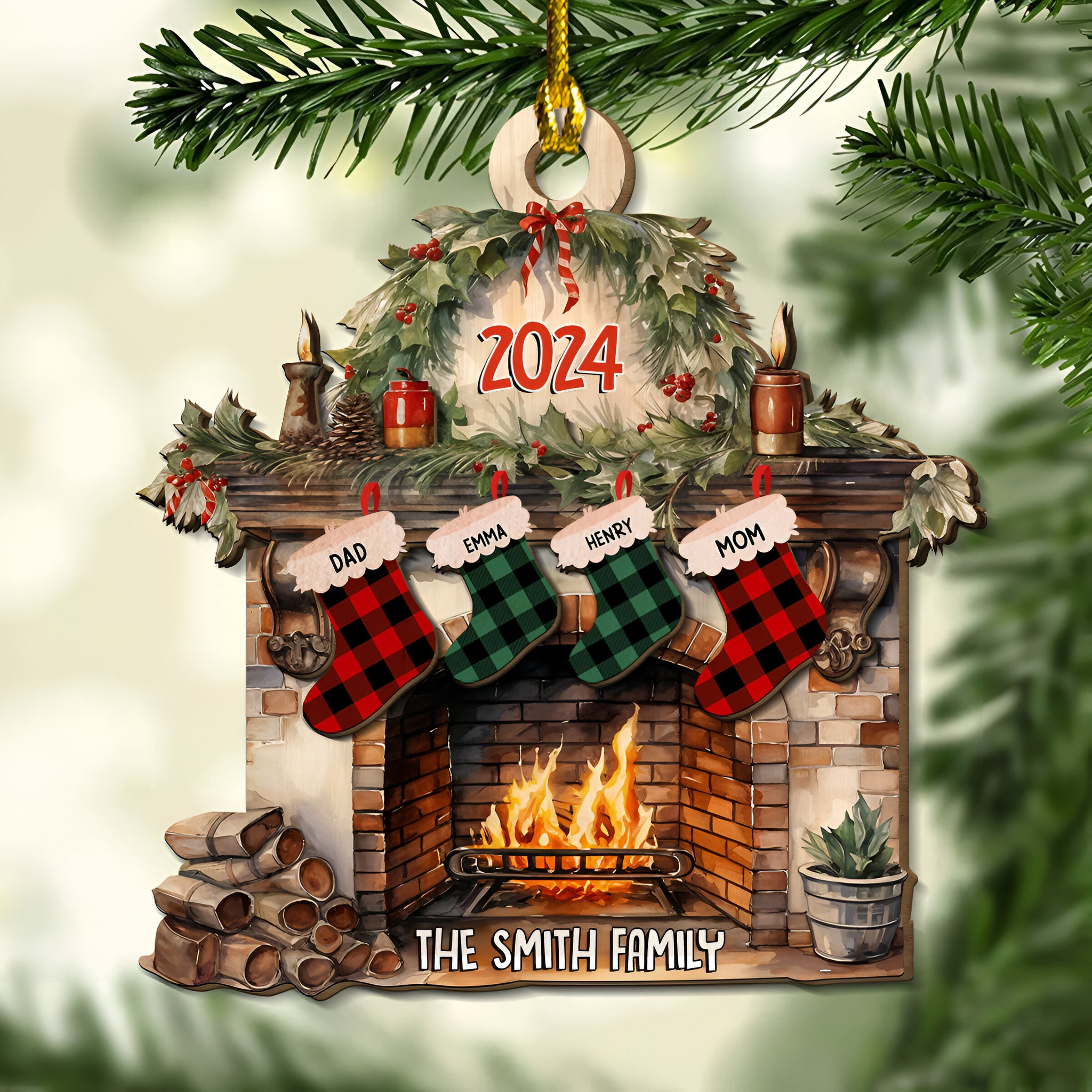 Family Heater - Personalized Custom 2-Layered Wood Ornament ORN0710